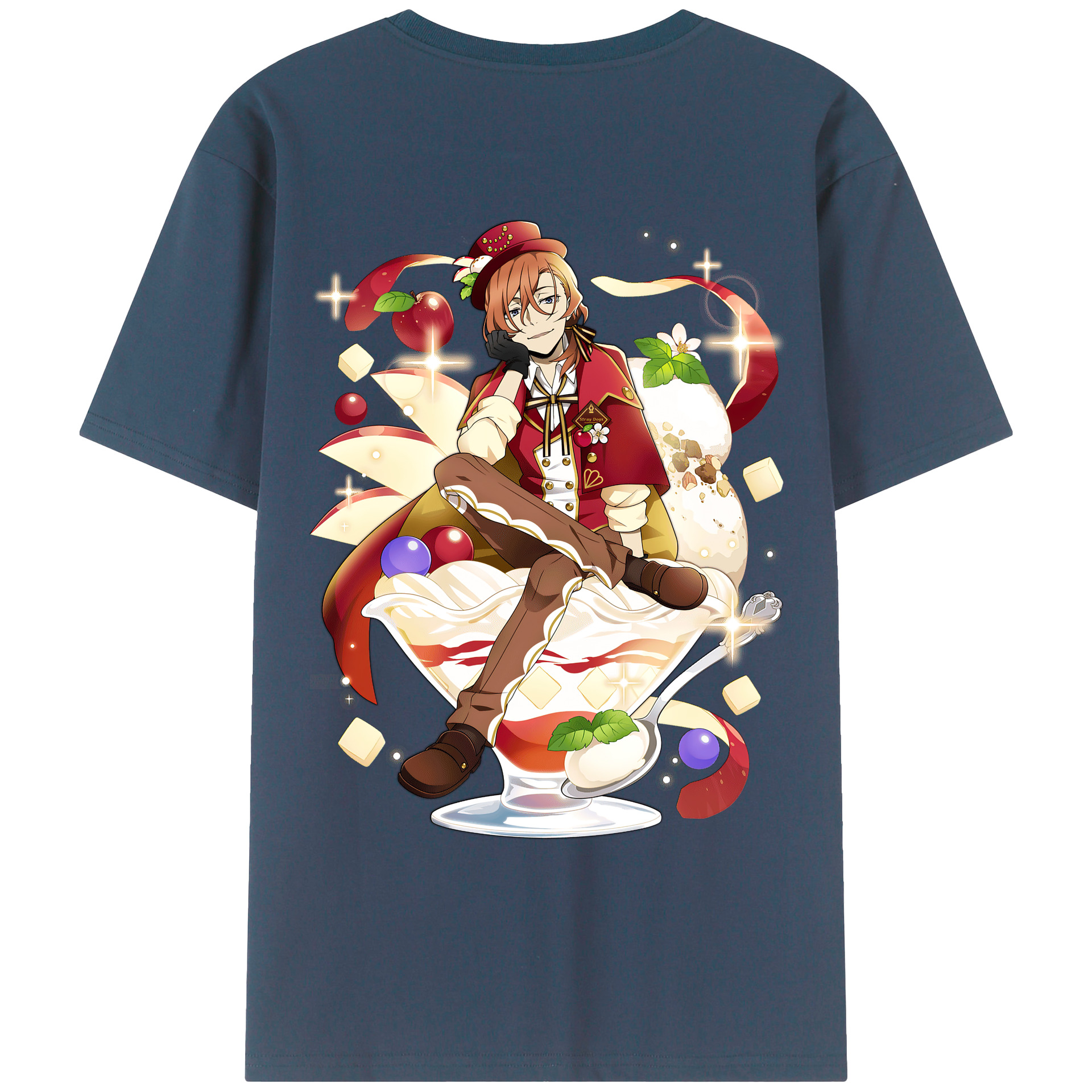 （画像用） 文豪ストレイドッグス Bungo Stray Dogs 綿100％ メンズ半袖Tシャツ（バックプリント） 通気性