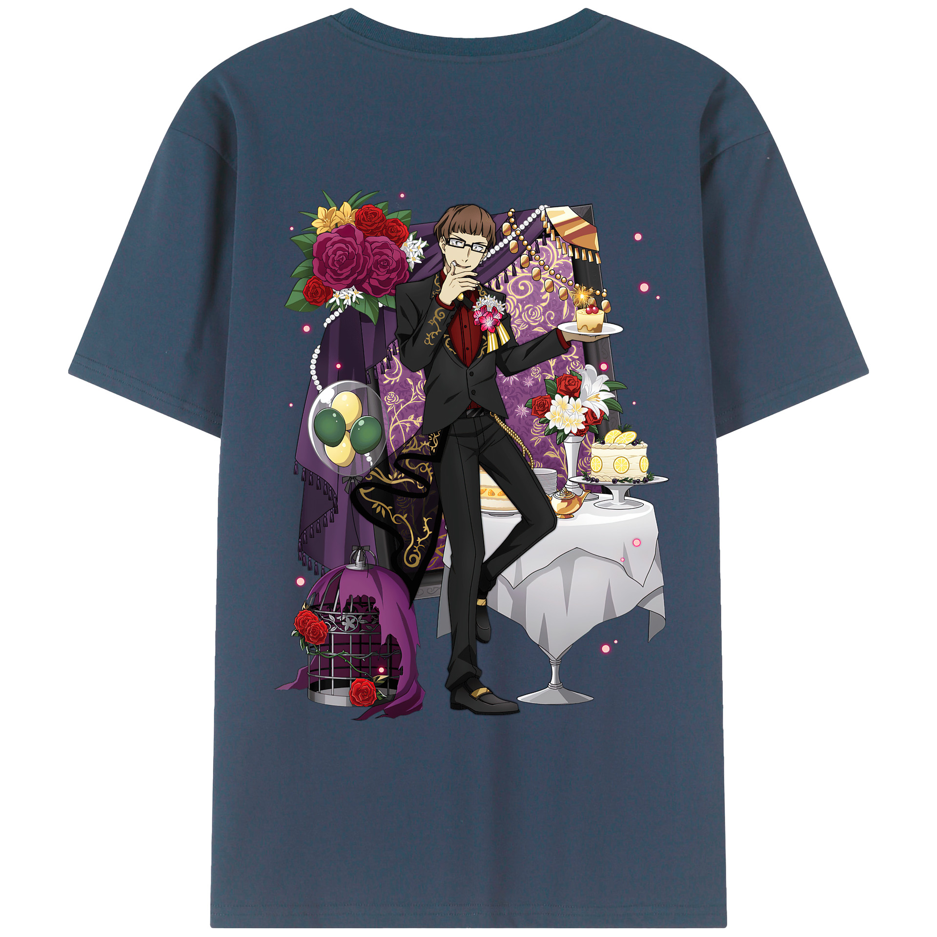 （画像用） 文豪ストレイドッグス Bungo Stray Dogs 綿100％ メンズ半袖Tシャツ（バックプリント） 通気性