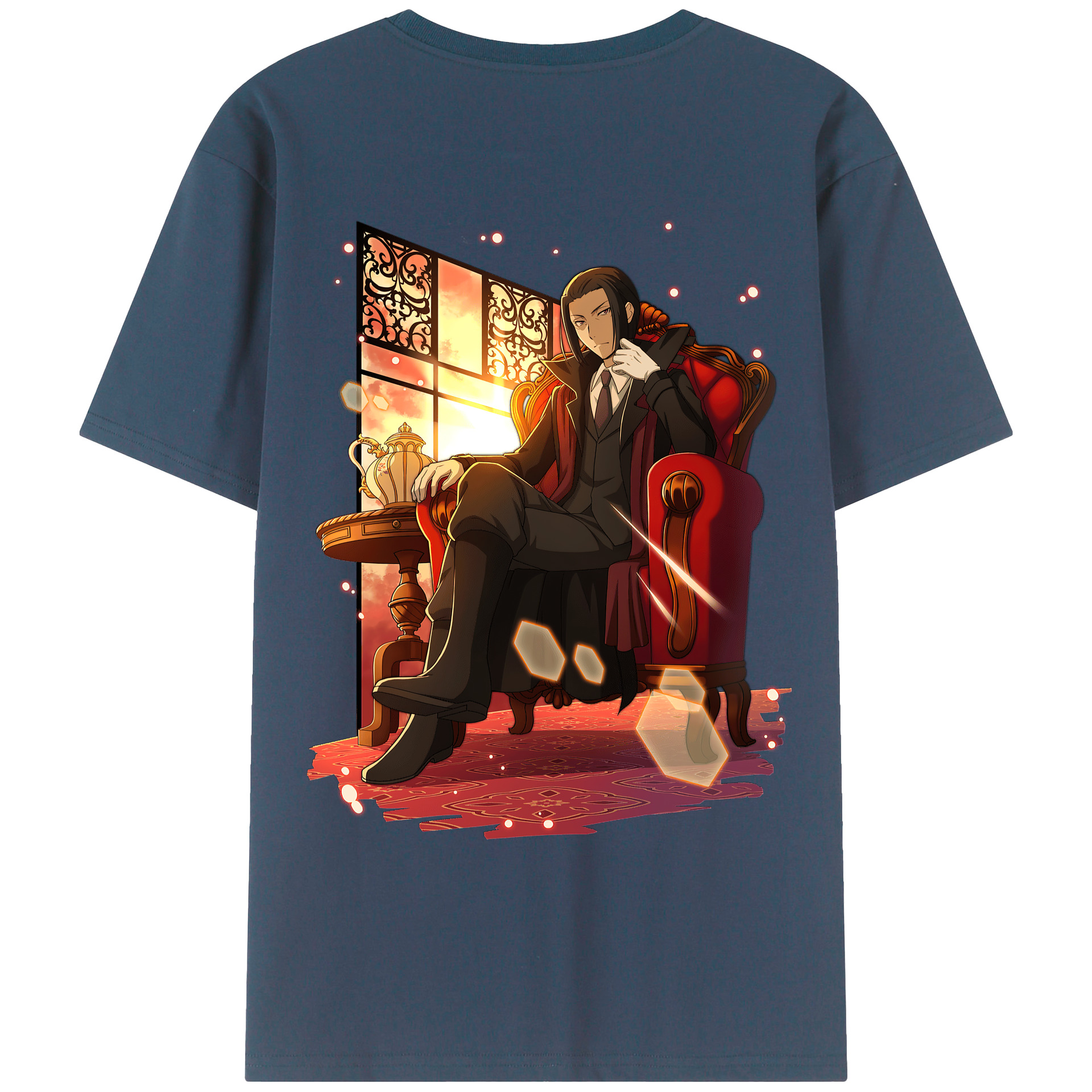 （画像用） 文豪ストレイドッグス Bungo Stray Dogs 綿100％ メンズ半袖Tシャツ（バックプリント） 通気性