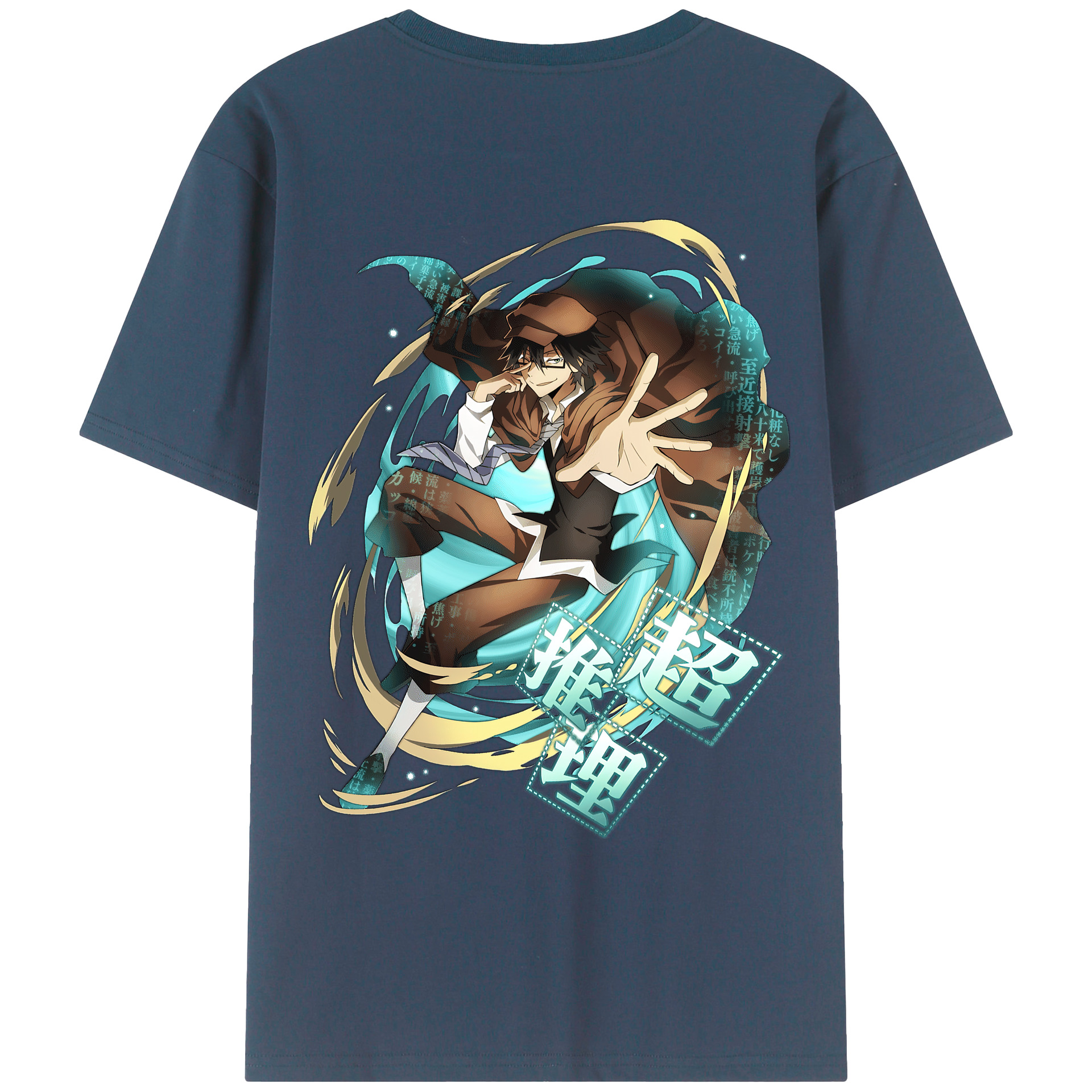 （画像用） 文豪ストレイドッグス Bungo Stray Dogs 綿100％ メンズ半袖Tシャツ（バックプリント） 通気性