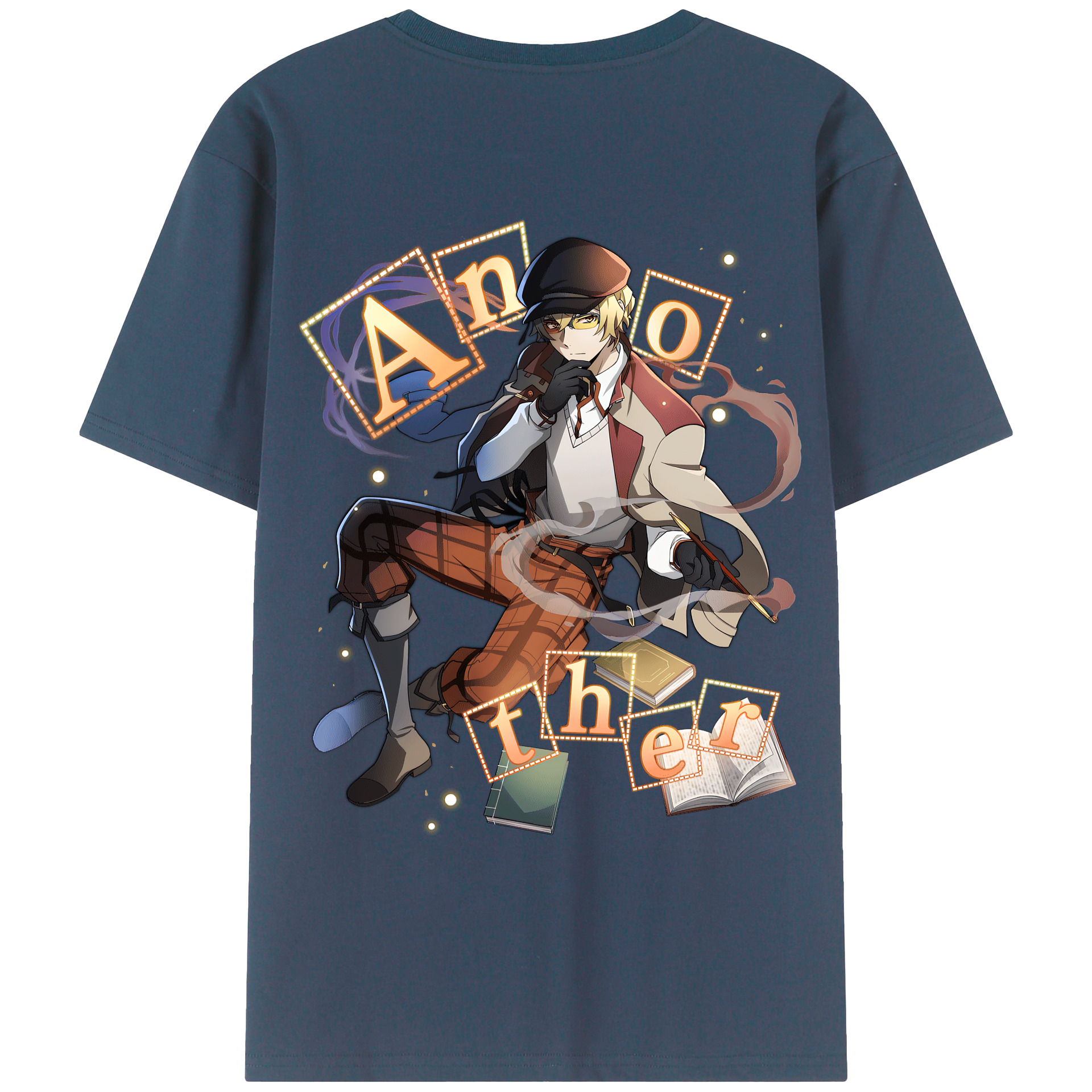 （画像用） 文豪ストレイドッグス Bungo Stray Dogs 綿100％ メンズ半袖Tシャツ（バックプリント） 通気性