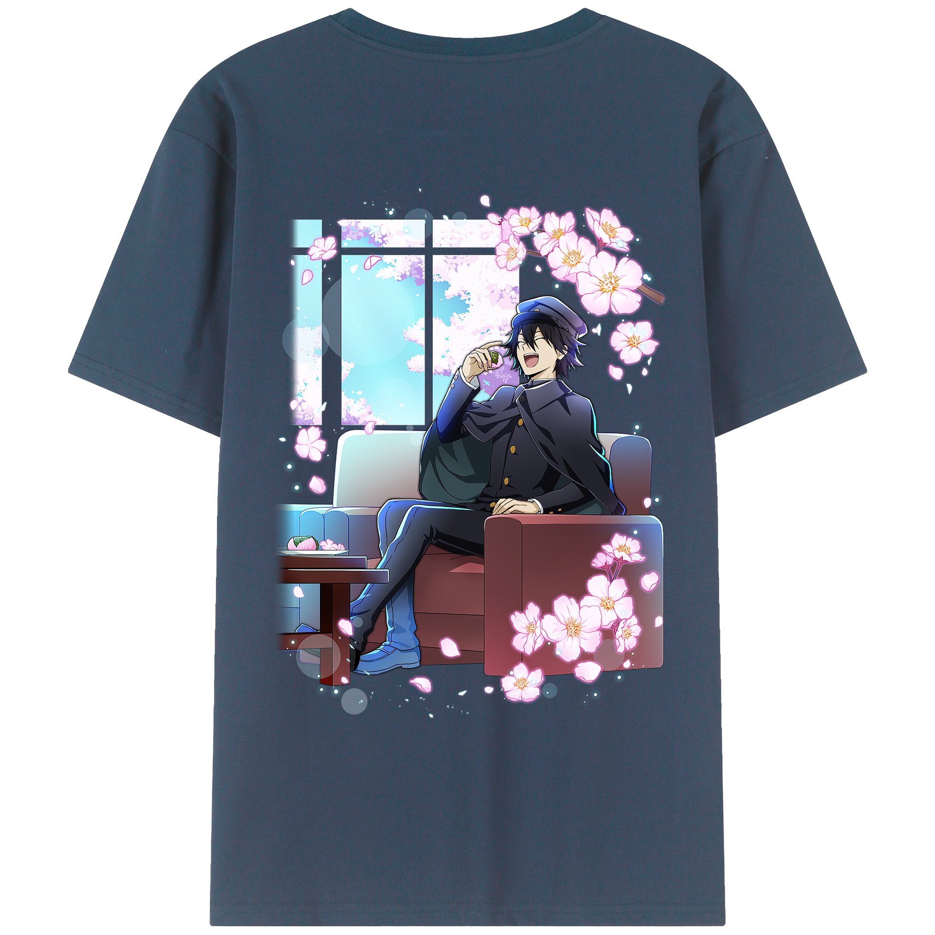（画像用） 文豪ストレイドッグス Bungo Stray Dogs 綿100％ メンズ半袖Tシャツ（バックプリント） 通気性