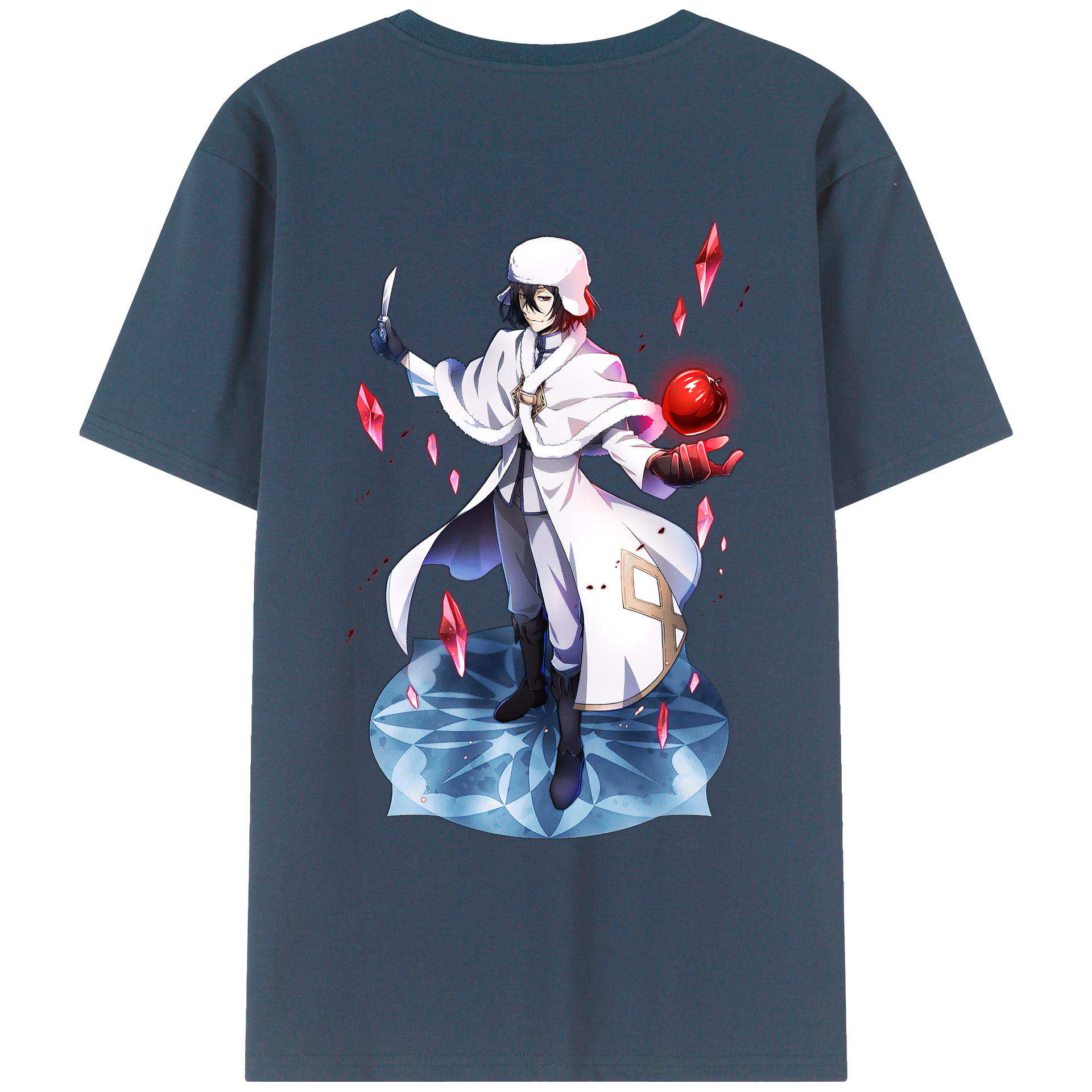 （画像用） 文豪ストレイドッグス Bungo Stray Dogs 綿100％ メンズ半袖Tシャツ（バックプリント） 通気性