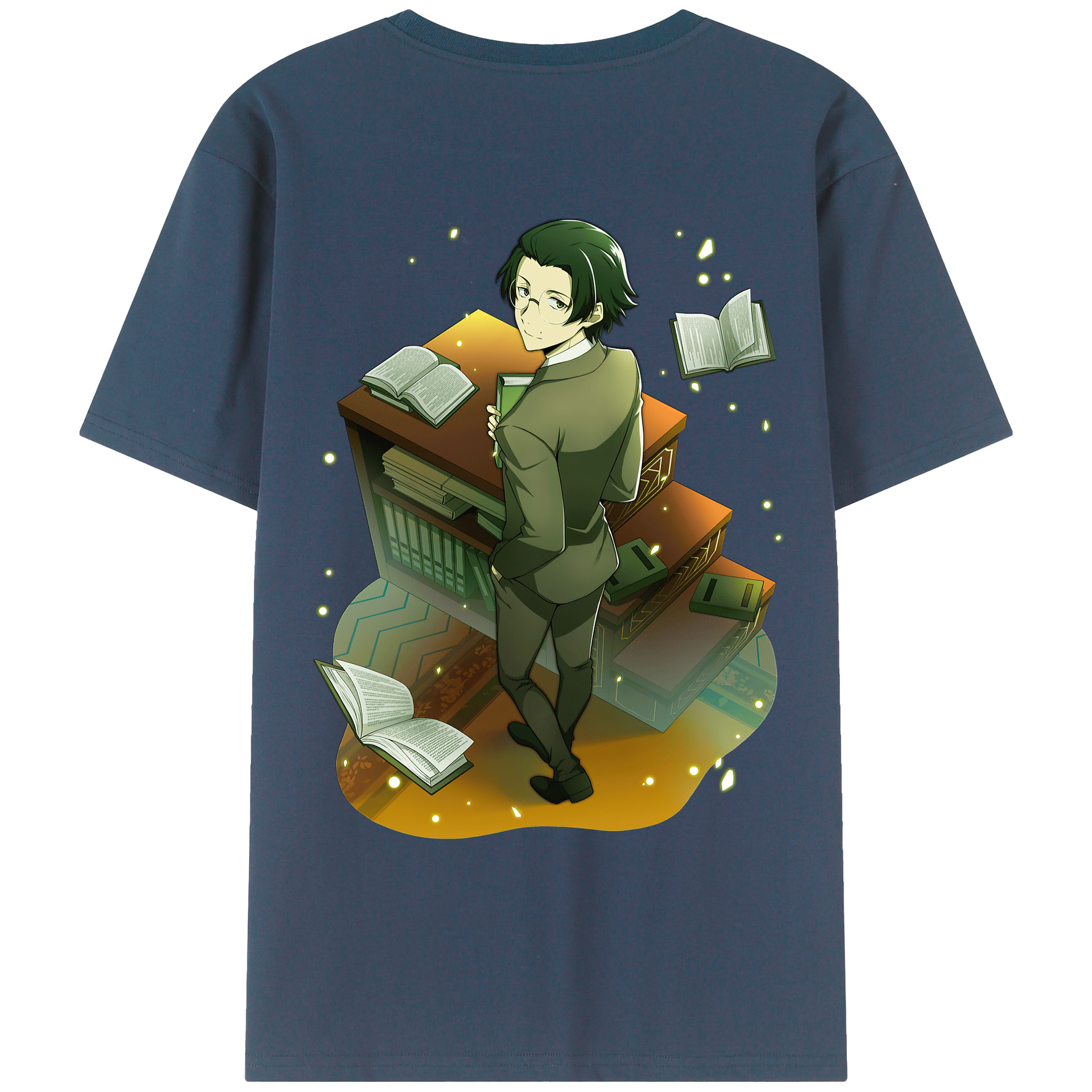 （画像用） 文豪ストレイドッグス Bungo Stray Dogs 綿100％ メンズ半袖Tシャツ（バックプリント） 通気性