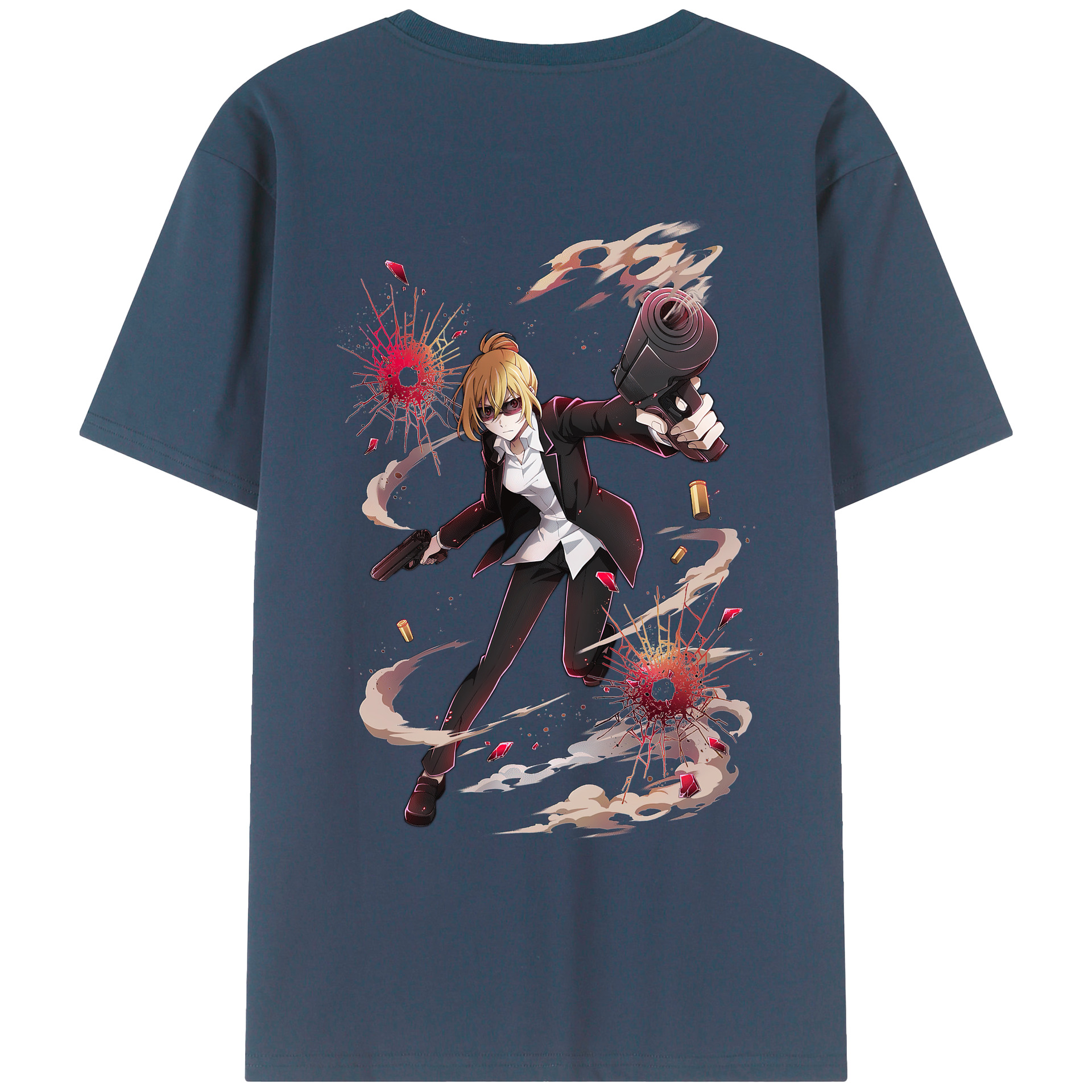 （画像用） 文豪ストレイドッグス Bungo Stray Dogs 綿100％ メンズ半袖Tシャツ（バックプリント） 通気性