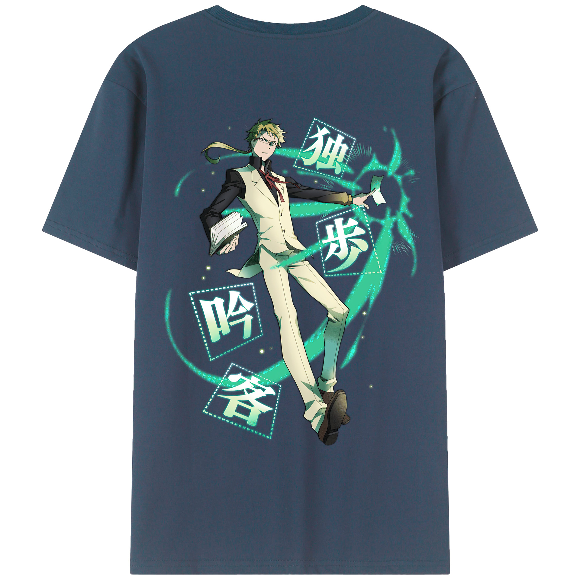（画像用） 文豪ストレイドッグス Bungo Stray Dogs 綿100％ メンズ半袖Tシャツ（バックプリント） 通気性