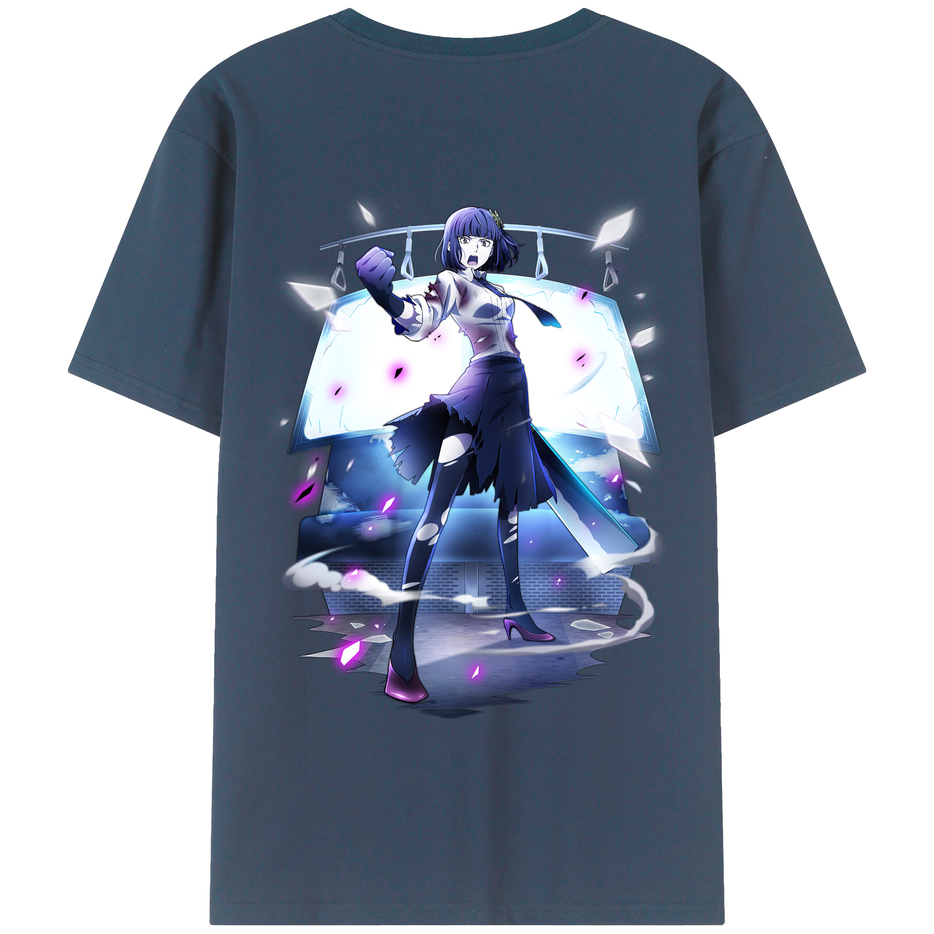 （画像用） 文豪ストレイドッグス Bungo Stray Dogs 綿100％ メンズ半袖Tシャツ（バックプリント） 通気性