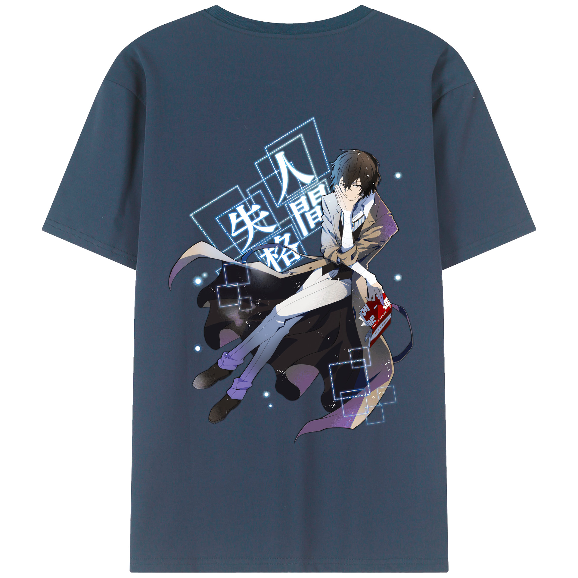 （画像用） 文豪ストレイドッグス Bungo Stray Dogs 綿100％ メンズ半袖Tシャツ（バックプリント） 通気性