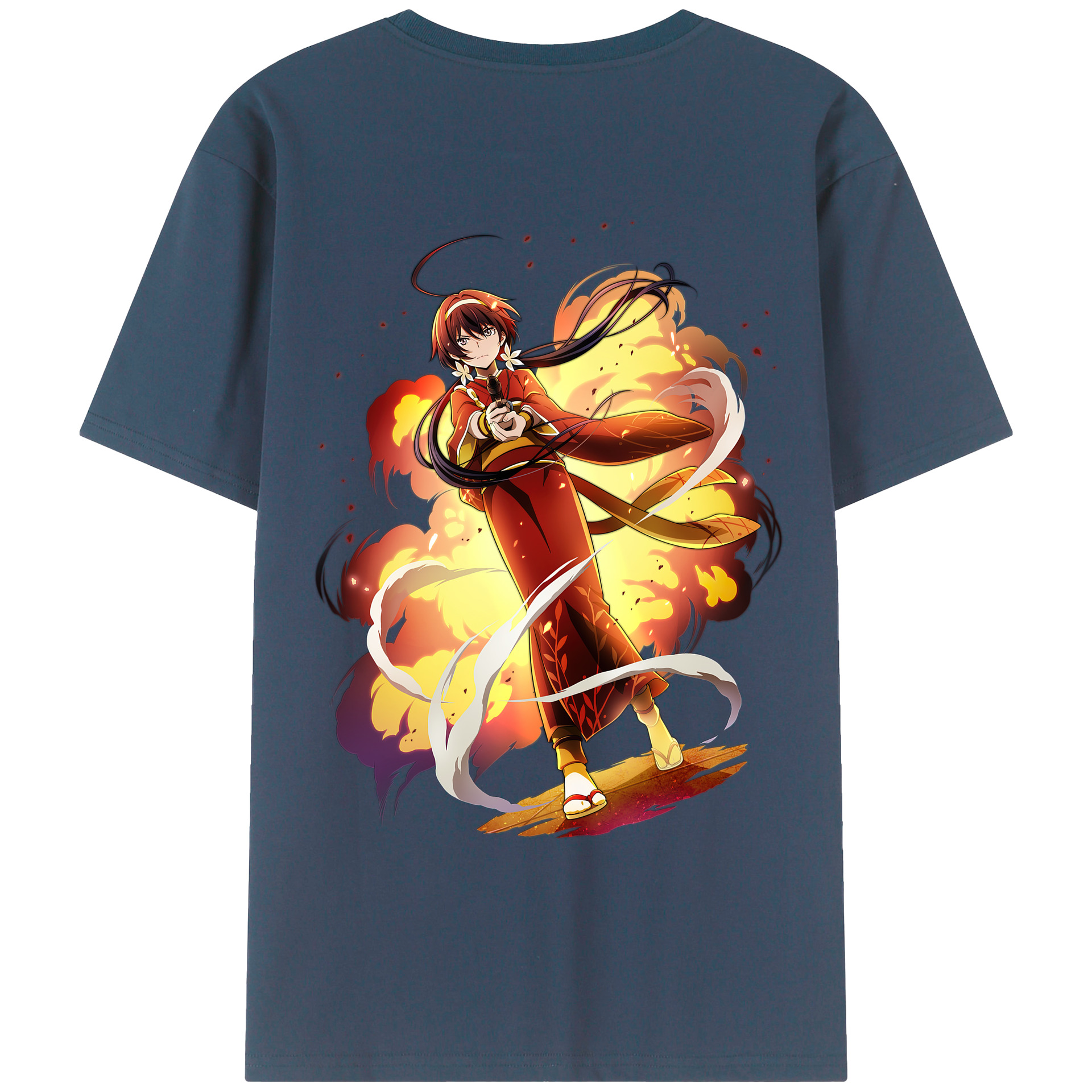 （画像用） 文豪ストレイドッグス Bungo Stray Dogs 綿100％ メンズ半袖Tシャツ（バックプリント） 通気性