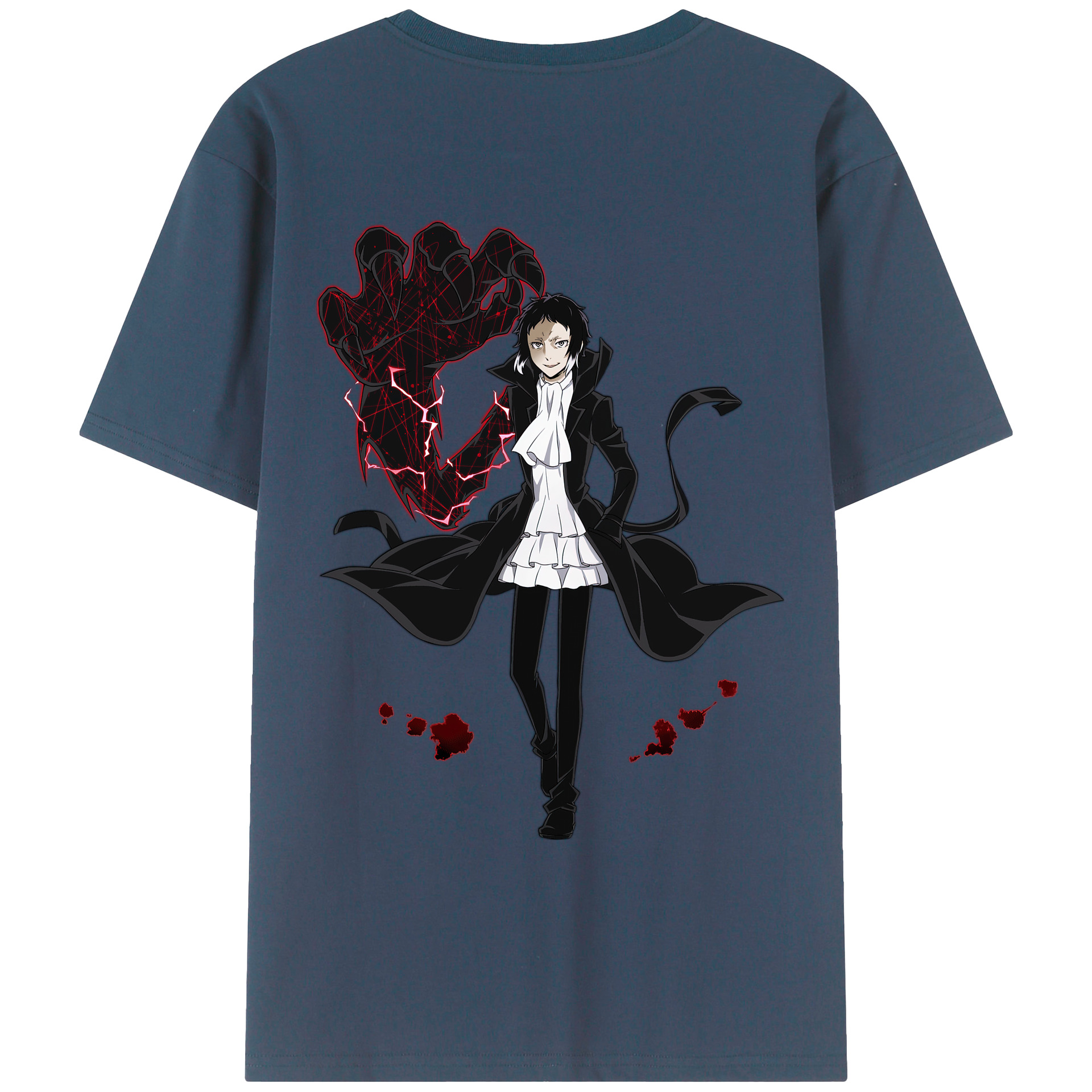 （画像用） 文豪ストレイドッグス Bungo Stray Dogs 綿100％ メンズ半袖Tシャツ（バックプリント） 通気性