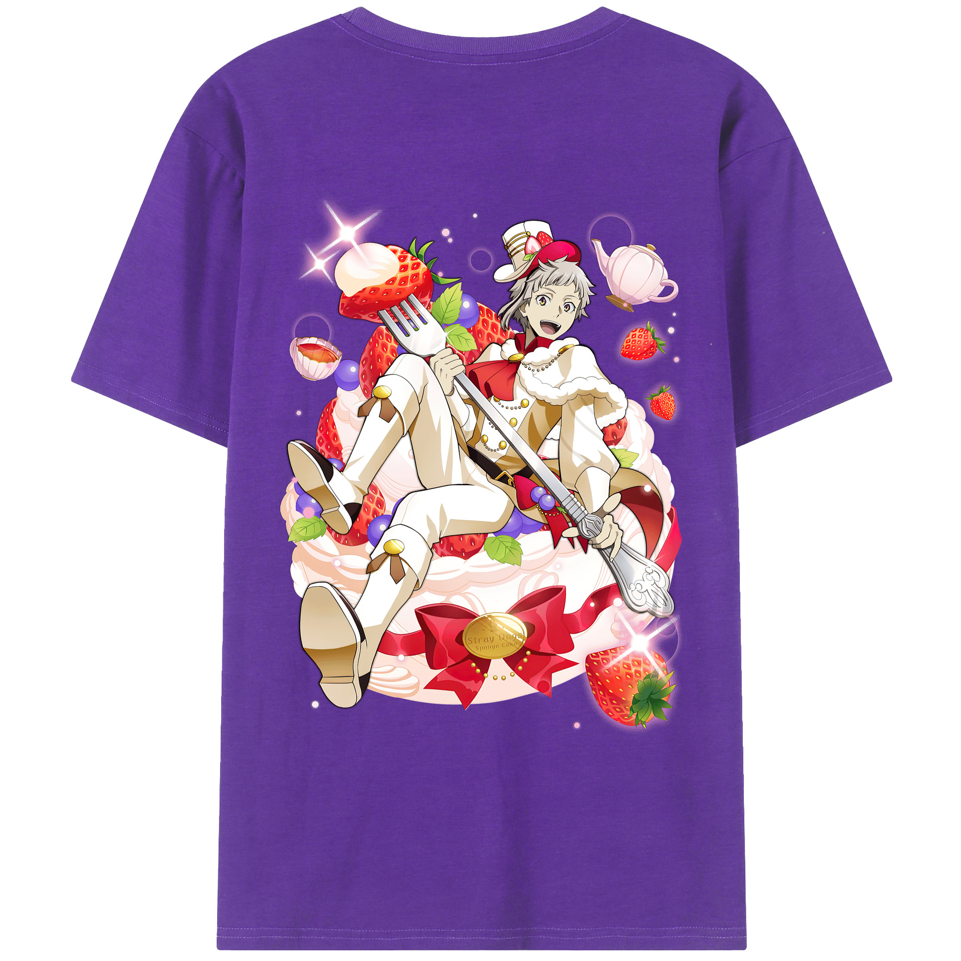 （画像用） 文豪ストレイドッグス Bungo Stray Dogs 綿100％ メンズ半袖Tシャツ（バックプリント） 通気性