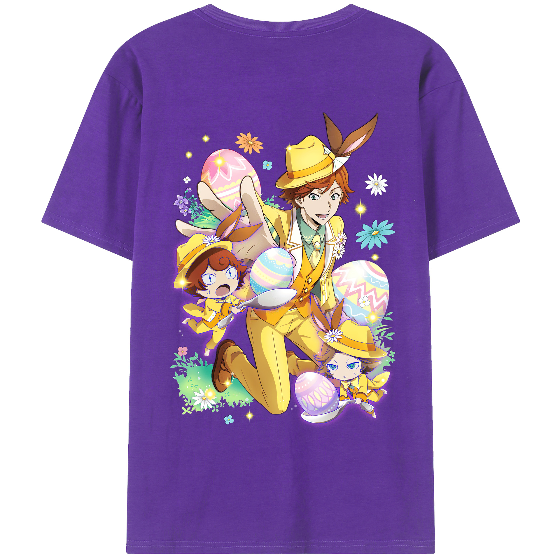 （画像用） 文豪ストレイドッグス Bungo Stray Dogs 綿100％ メンズ半袖Tシャツ（バックプリント） 通気性