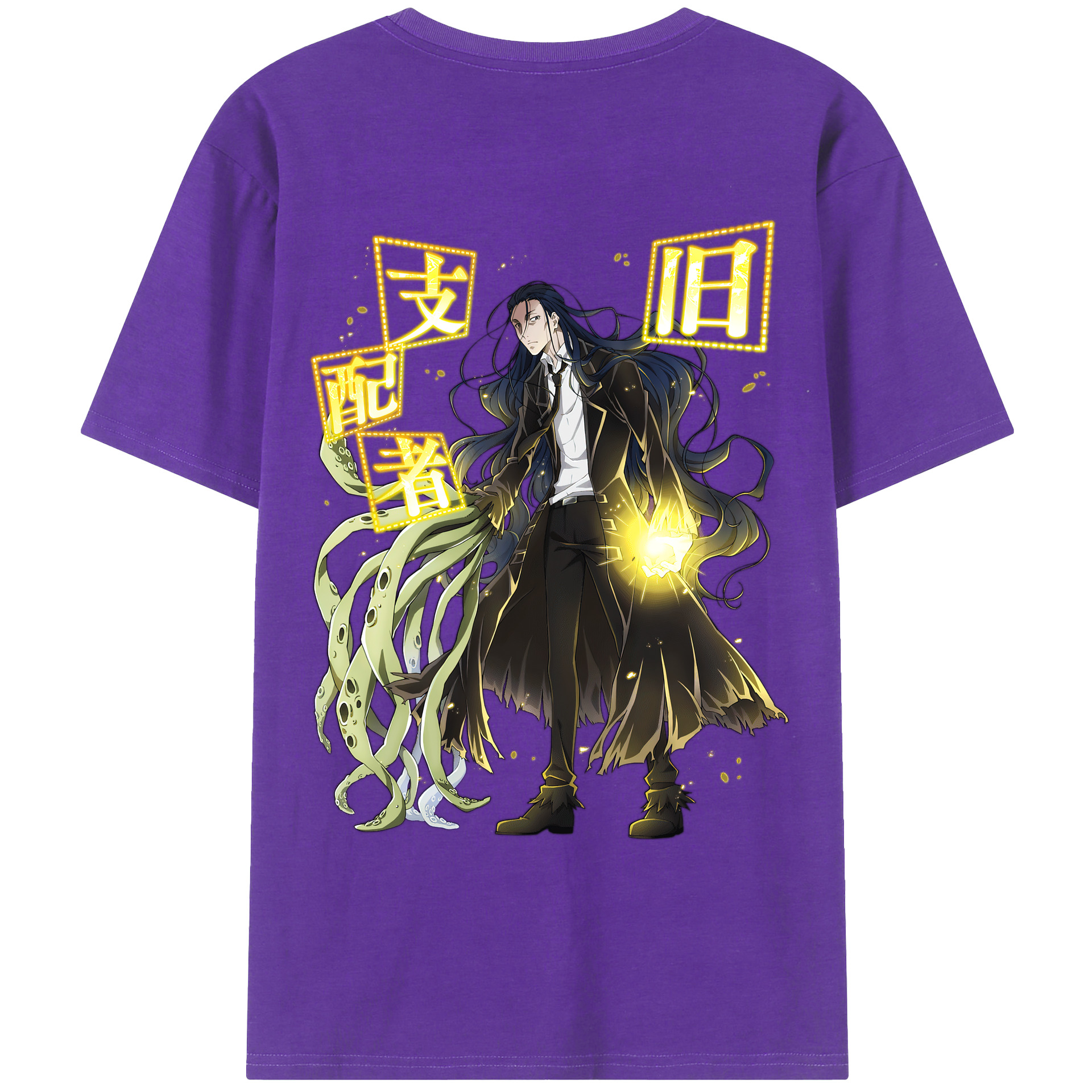 （画像用） 文豪ストレイドッグス Bungo Stray Dogs 綿100％ メンズ半袖Tシャツ（バックプリント） 通気性