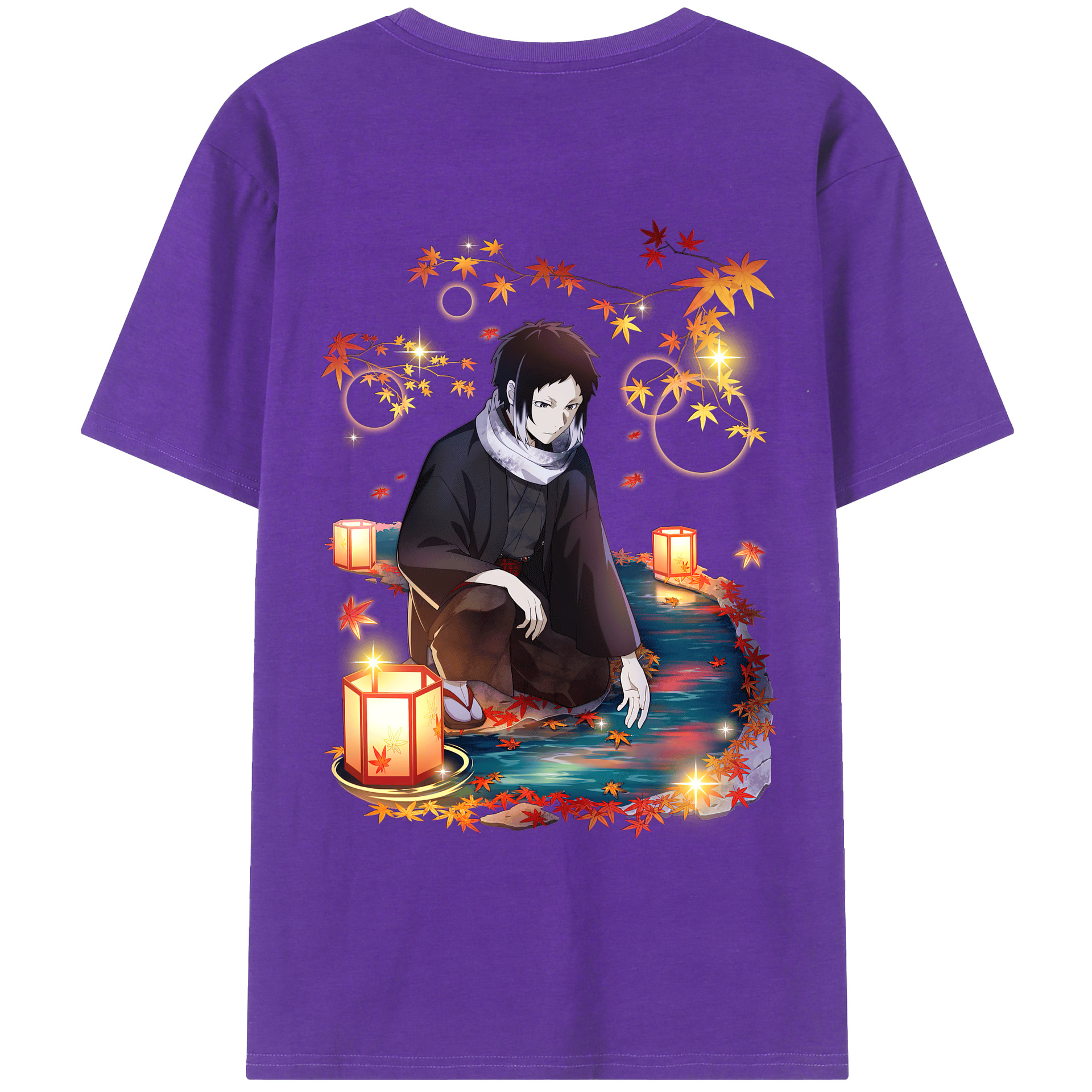 （画像用） 文豪ストレイドッグス Bungo Stray Dogs 綿100％ メンズ半袖Tシャツ（バックプリント） 通気性