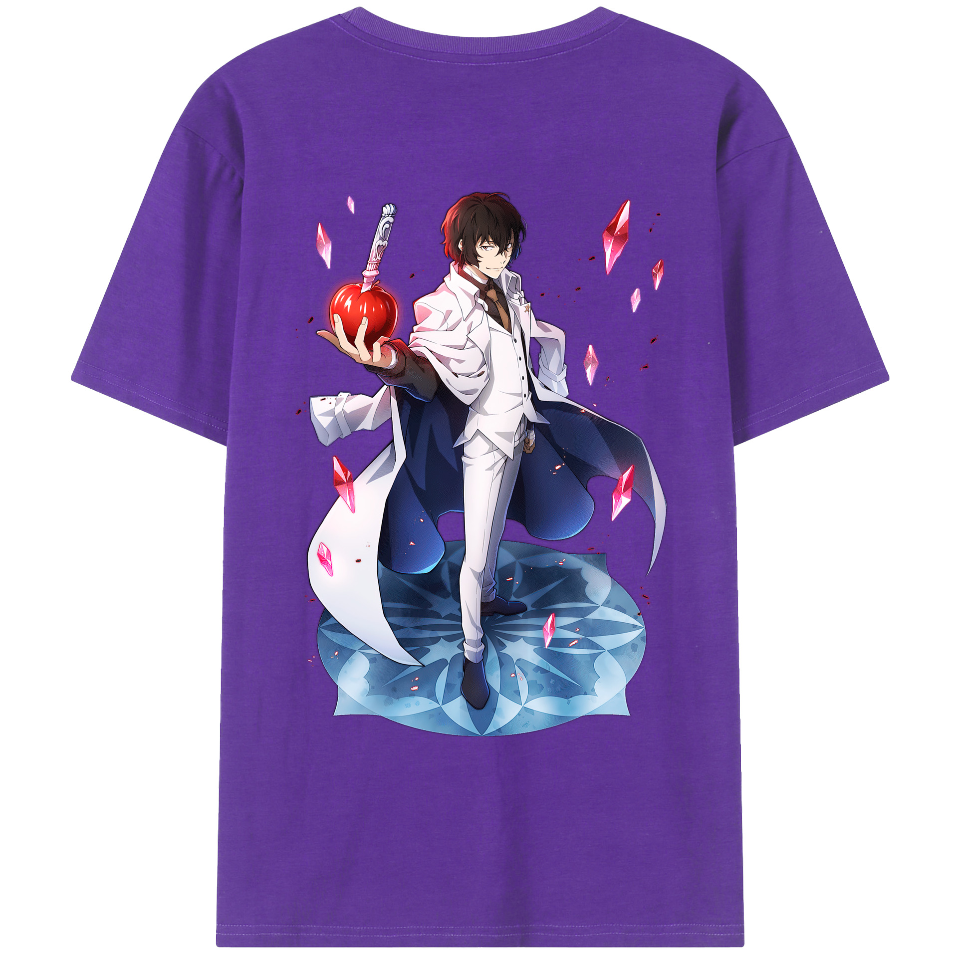 （画像用） 文豪ストレイドッグス Bungo Stray Dogs 綿100％ メンズ半袖Tシャツ（バックプリント） 通気性