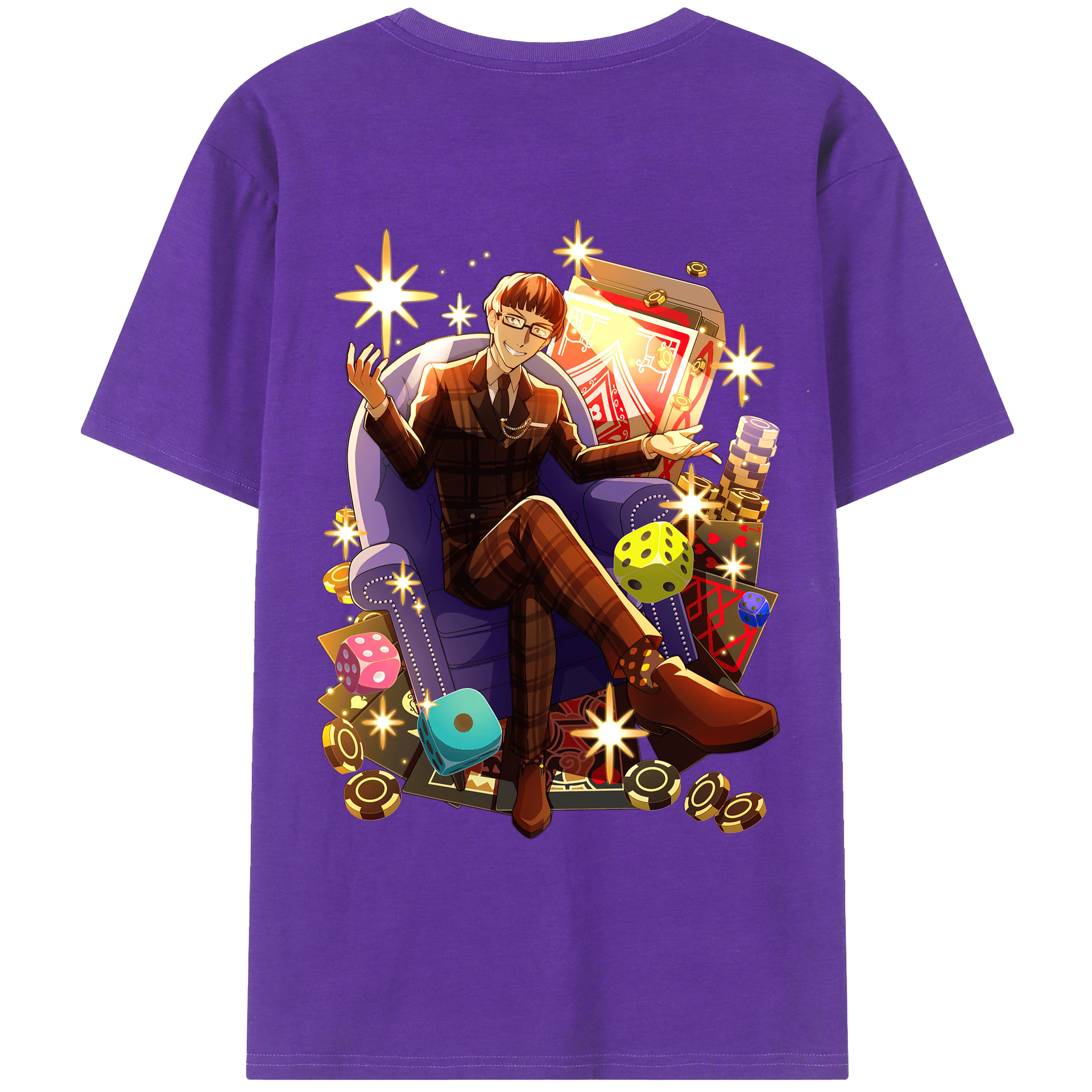 （画像用） 文豪ストレイドッグス Bungo Stray Dogs 綿100％ メンズ半袖Tシャツ（バックプリント） 通気性