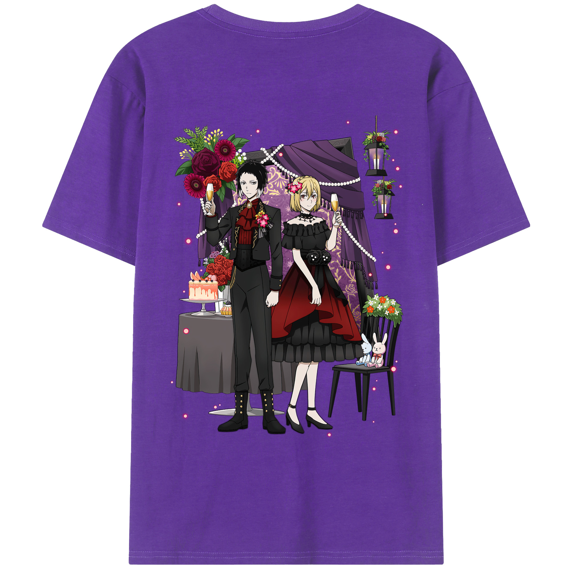 （画像用） 文豪ストレイドッグス Bungo Stray Dogs 綿100％ メンズ半袖Tシャツ（バックプリント） 通気性