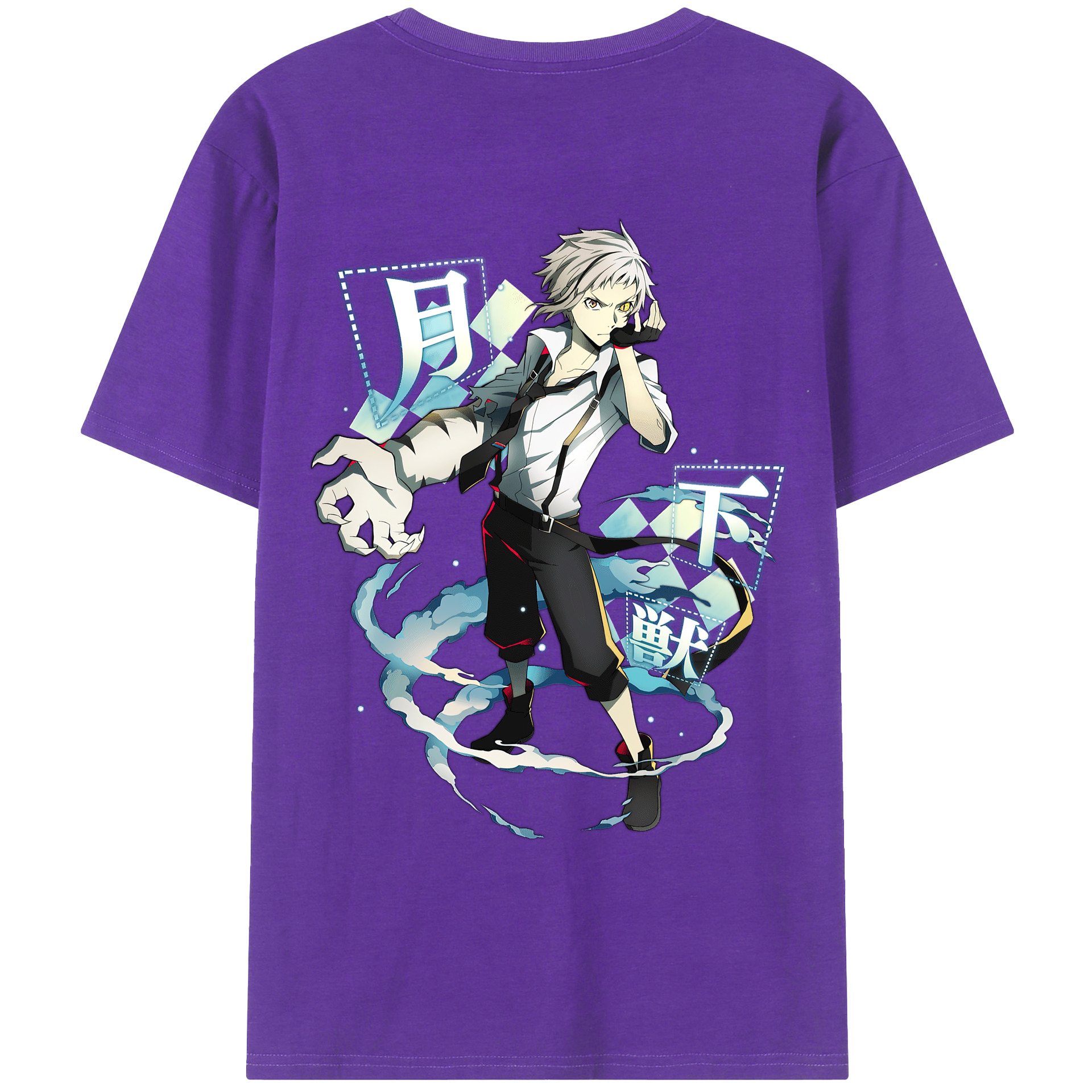 （画像用） 文豪ストレイドッグス Bungo Stray Dogs 綿100％ メンズ半袖Tシャツ（バックプリント） 通気性
