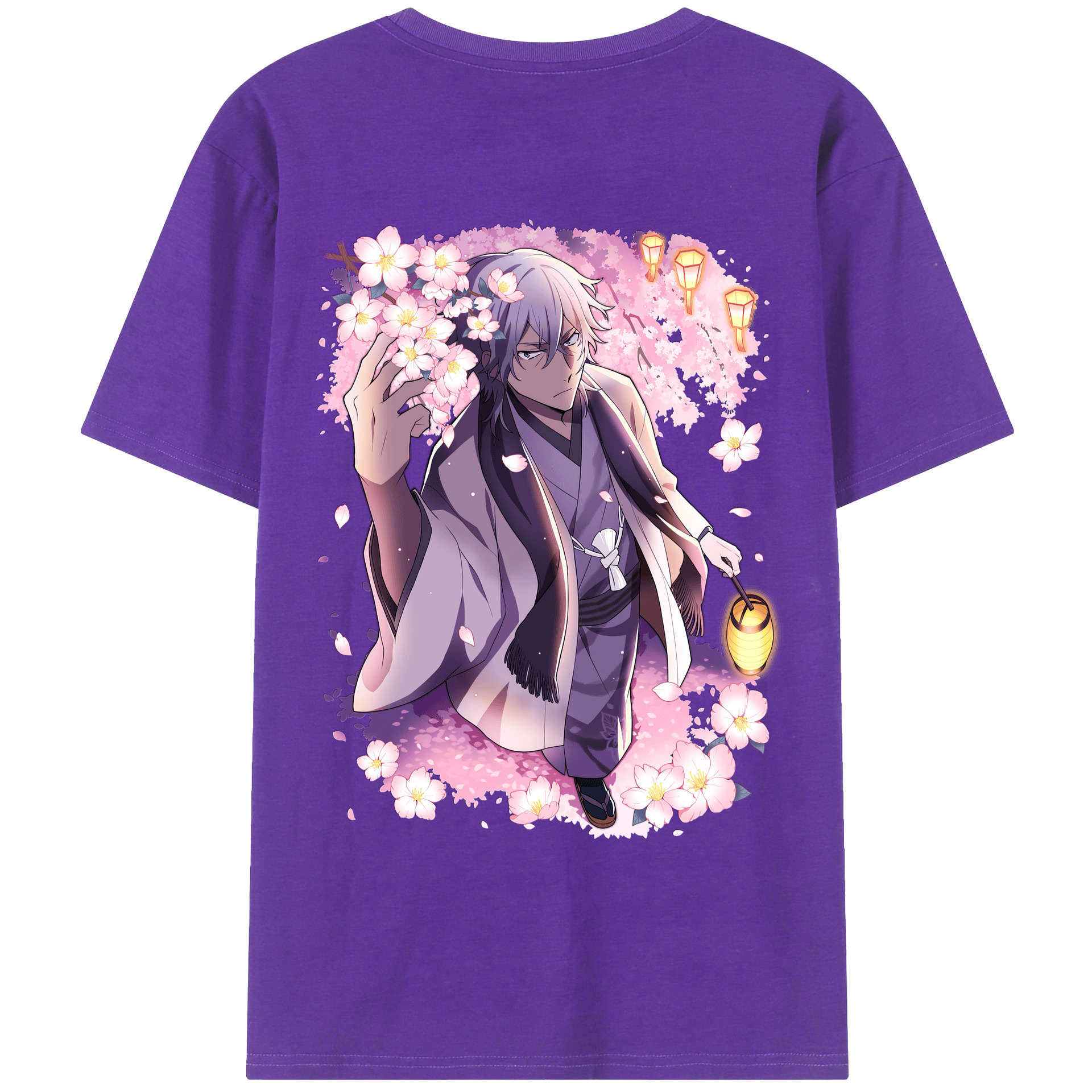 （画像用） 文豪ストレイドッグス Bungo Stray Dogs 綿100％ メンズ半袖Tシャツ（バックプリント） 通気性