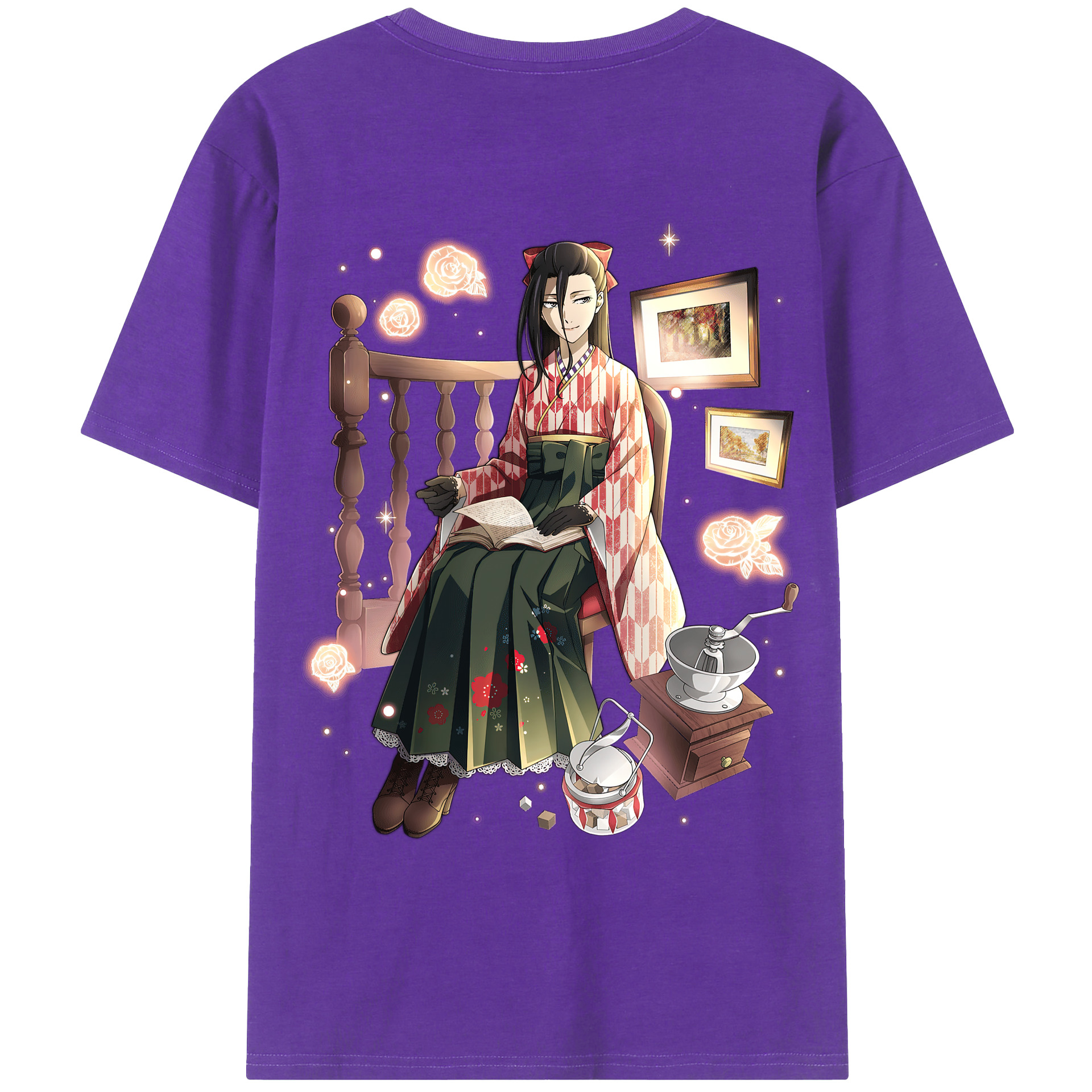 （画像用） 文豪ストレイドッグス Bungo Stray Dogs 綿100％ メンズ半袖Tシャツ（バックプリント） 通気性