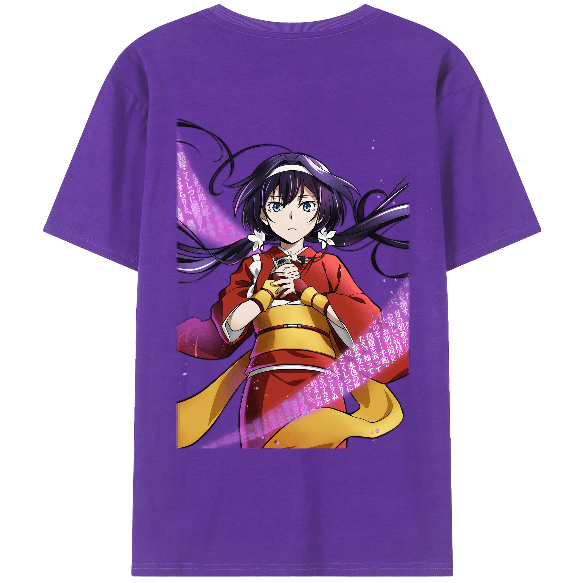 （画像用） 文豪ストレイドッグス Bungo Stray Dogs 綿100％ メンズ半袖Tシャツ（バックプリント） 通気性