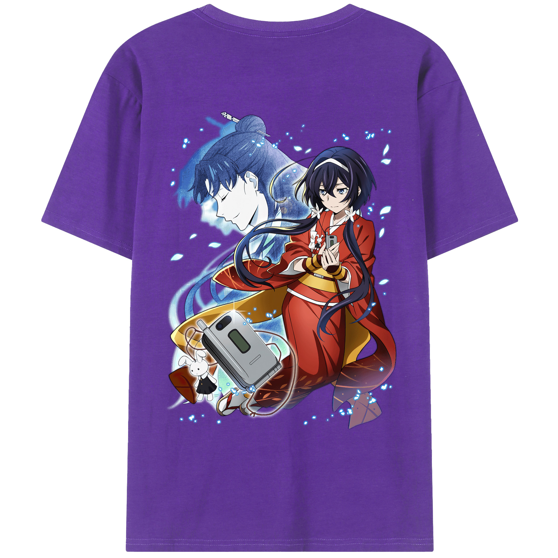 （画像用） 文豪ストレイドッグス Bungo Stray Dogs 綿100％ メンズ半袖Tシャツ（バックプリント） 通気性