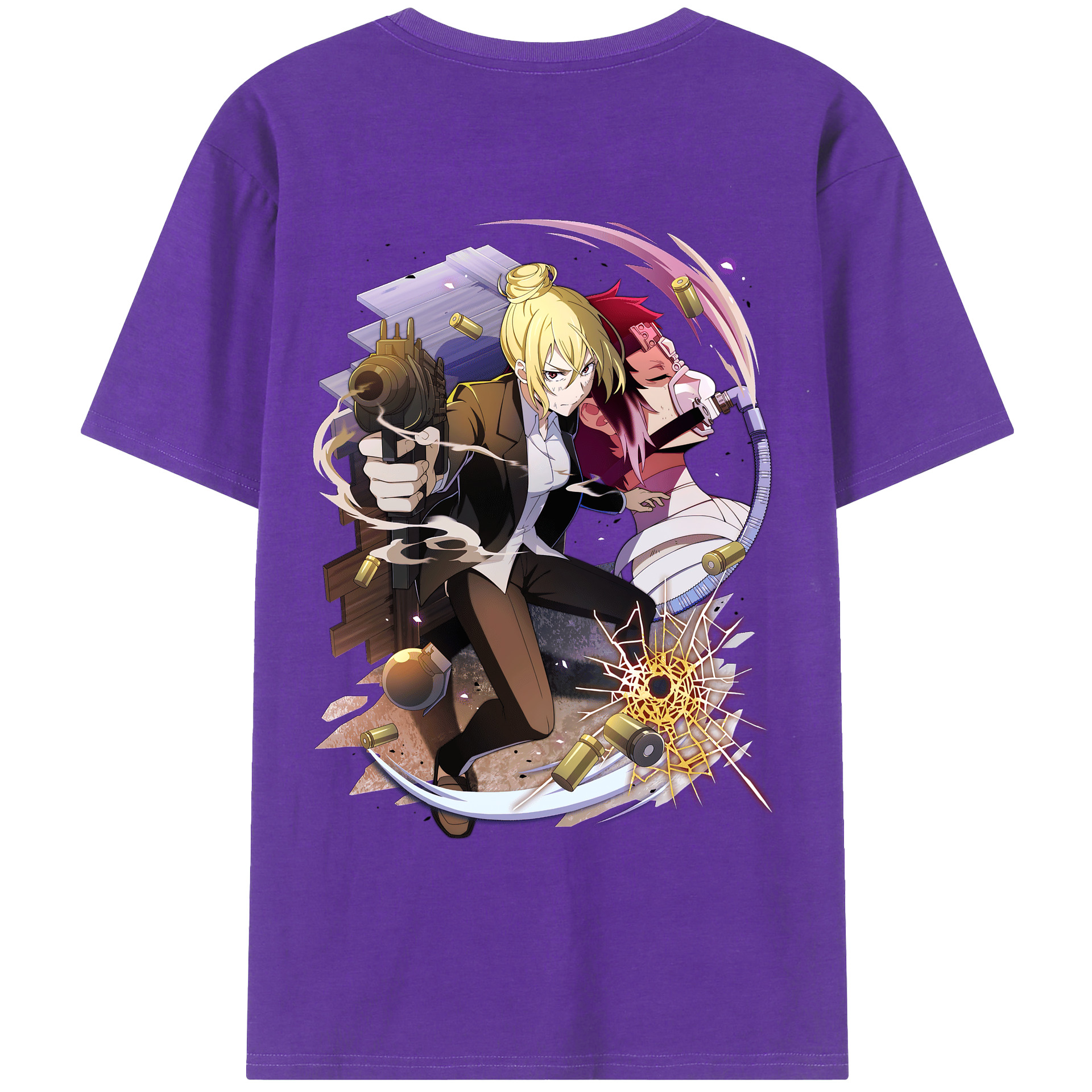 （画像用） 文豪ストレイドッグス Bungo Stray Dogs 綿100％ メンズ半袖Tシャツ（バックプリント） 通気性