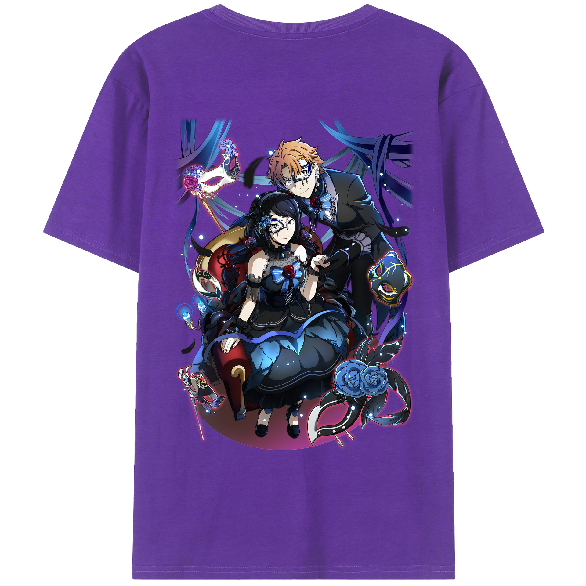（画像用） 文豪ストレイドッグス Bungo Stray Dogs 綿100％ メンズ半袖Tシャツ（バックプリント） 通気性
