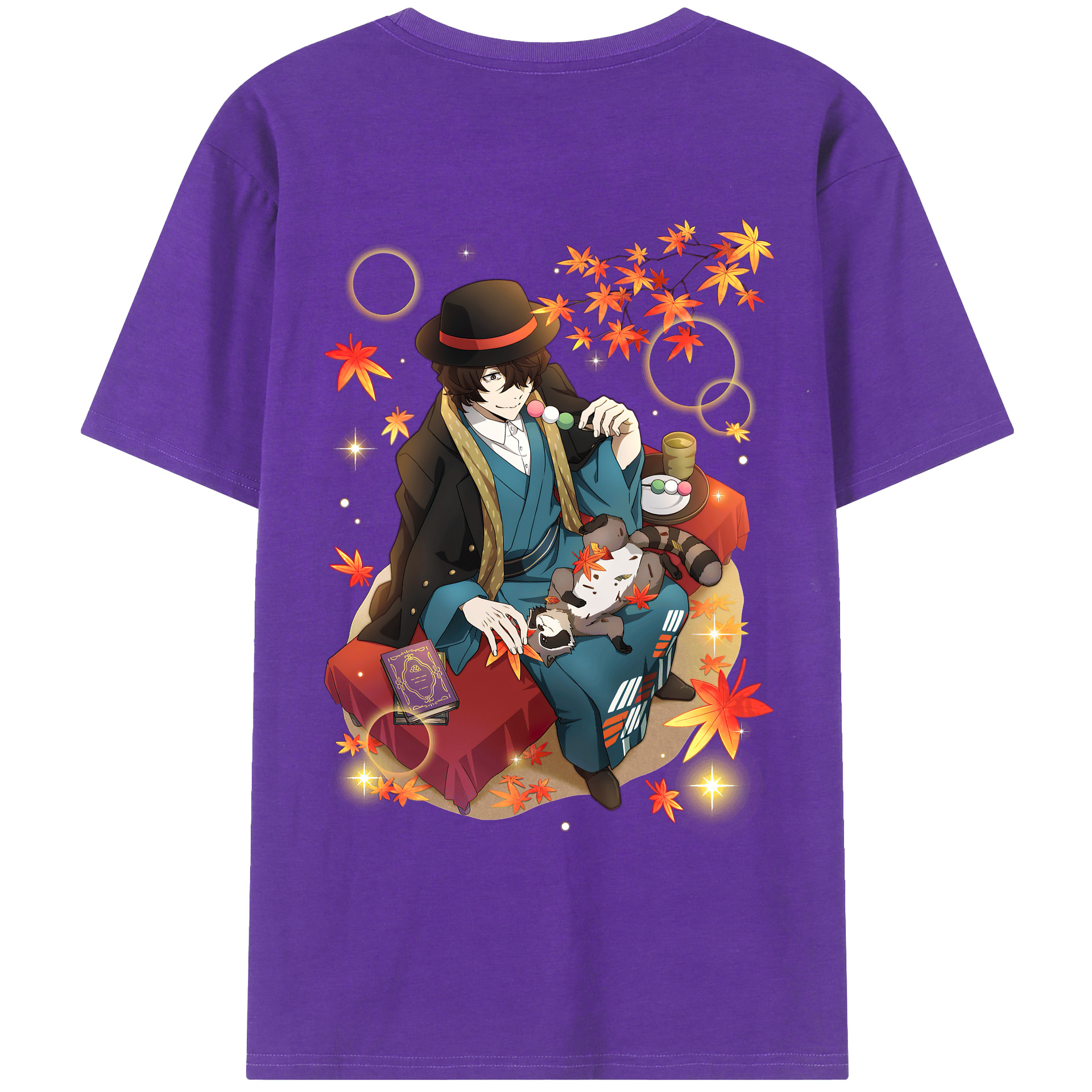 （画像用） 文豪ストレイドッグス Bungo Stray Dogs 綿100％ メンズ半袖Tシャツ（バックプリント） 通気性