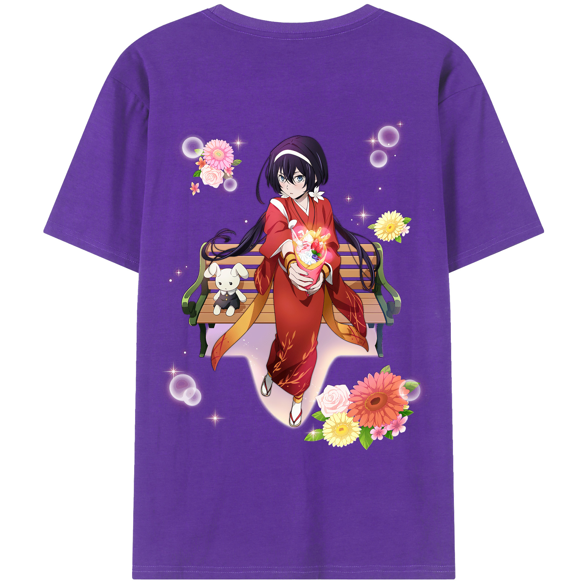 （画像用） 文豪ストレイドッグス Bungo Stray Dogs 綿100％ メンズ半袖Tシャツ（バックプリント） 通気性