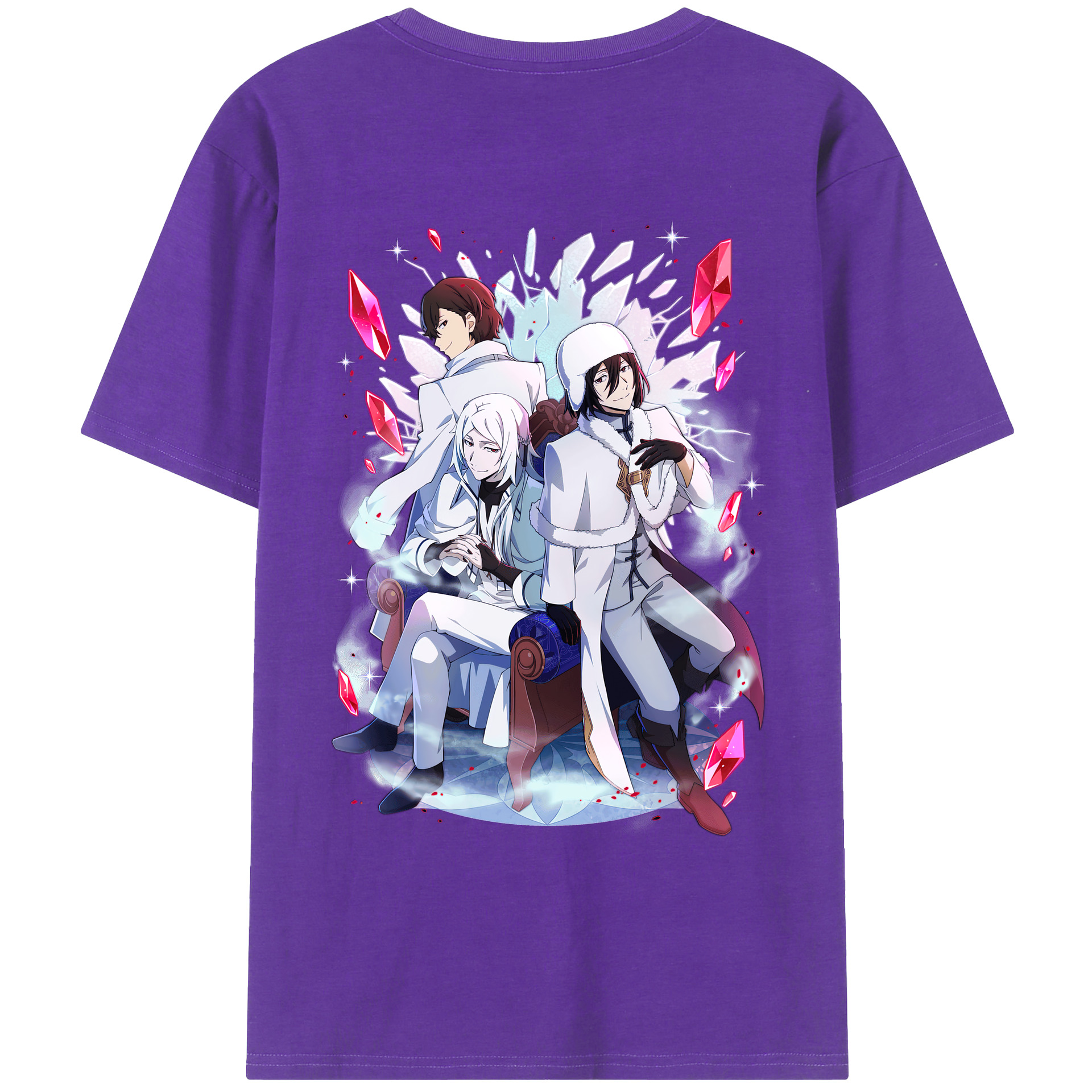（画像用） 文豪ストレイドッグス Bungo Stray Dogs 綿100％ メンズ半袖Tシャツ（バックプリント） 通気性