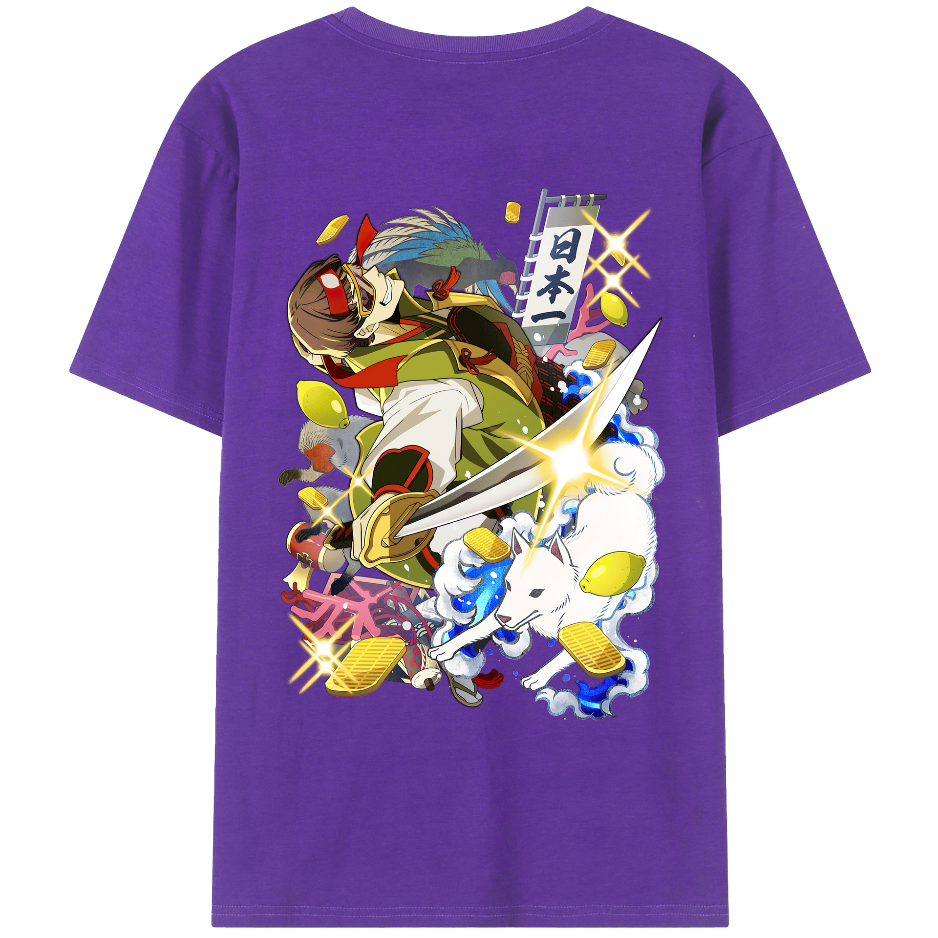 （画像用） 文豪ストレイドッグス Bungo Stray Dogs 綿100％ メンズ半袖Tシャツ（バックプリント） 通気性