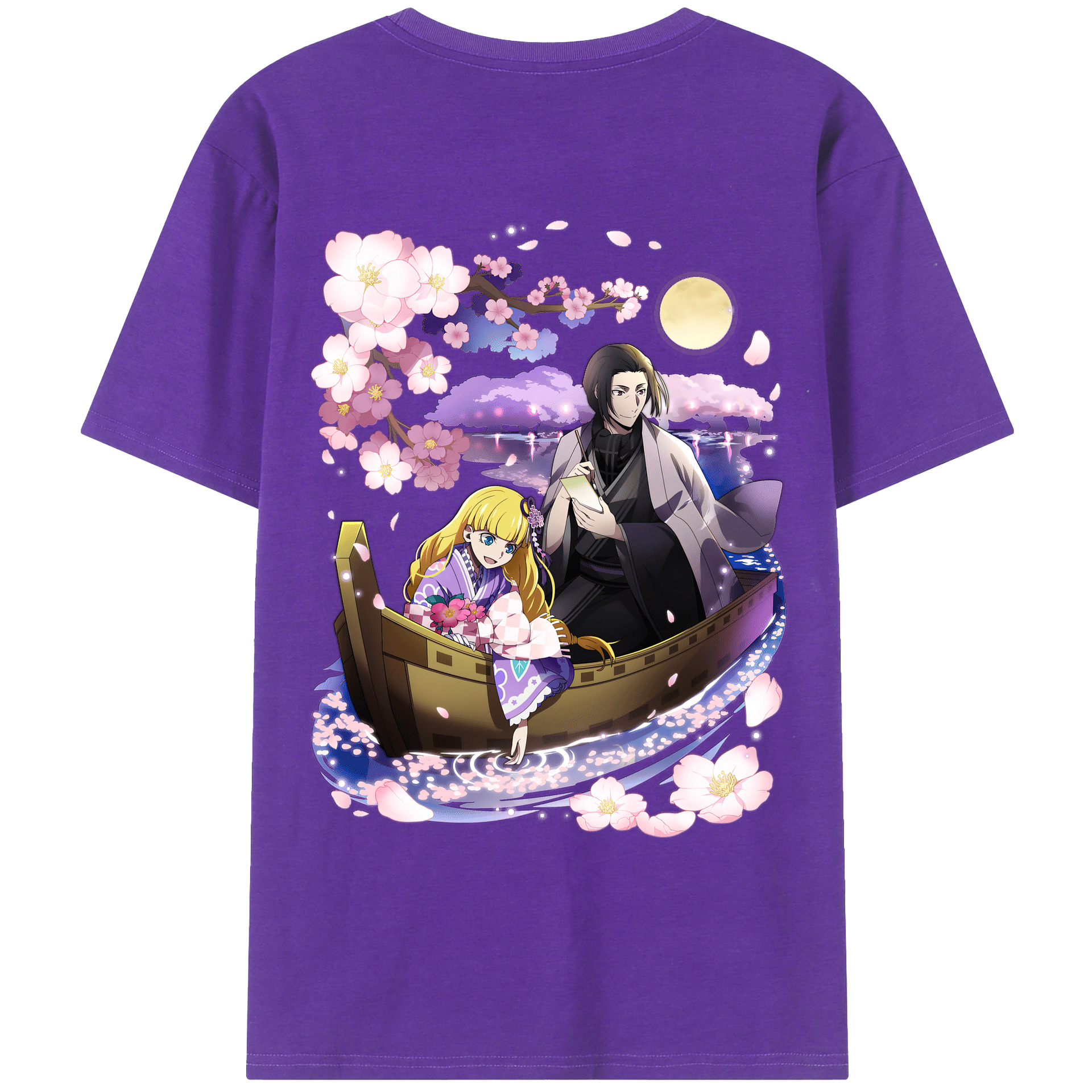 （画像用） 文豪ストレイドッグス Bungo Stray Dogs 綿100％ メンズ半袖Tシャツ（バックプリント） 通気性