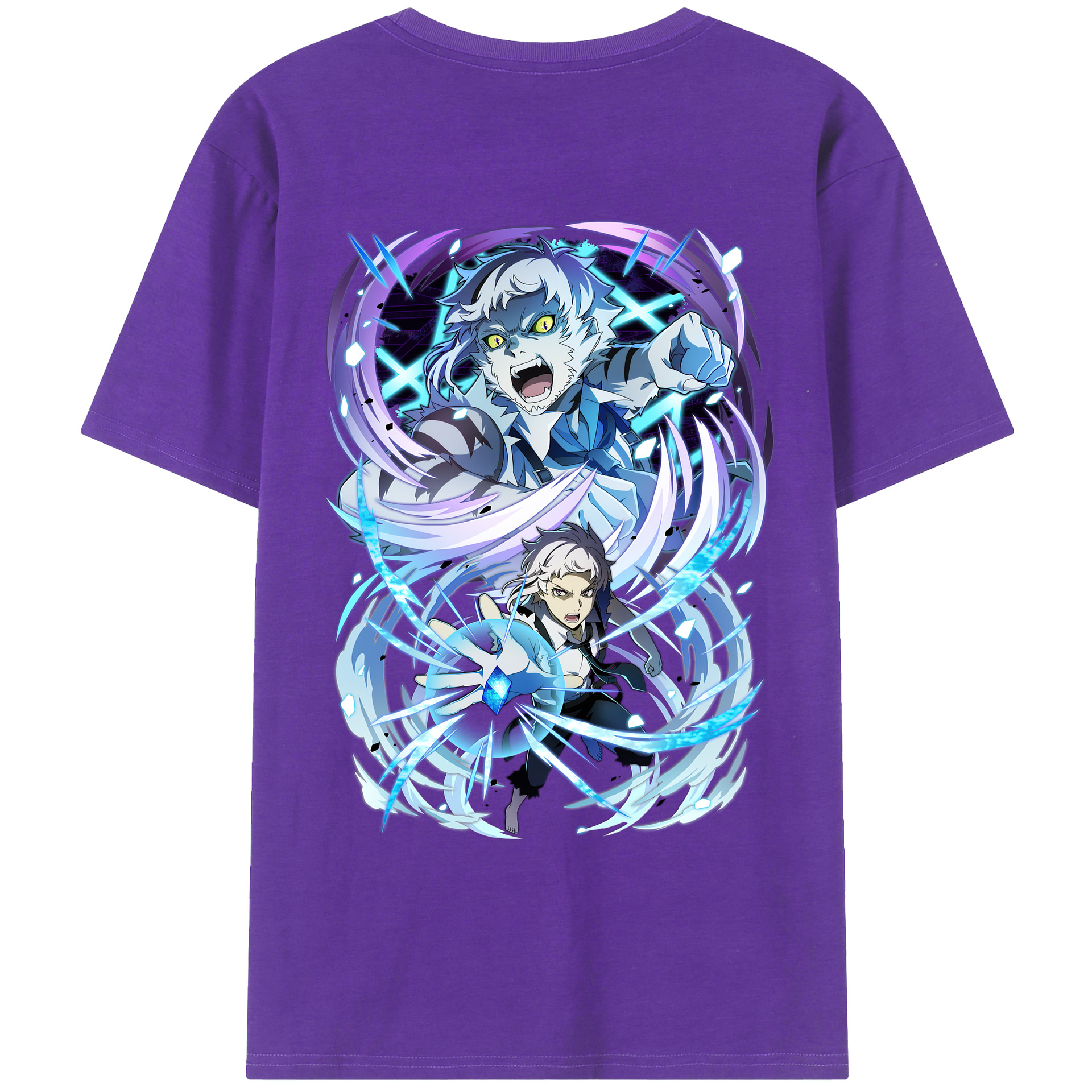 （画像用） 文豪ストレイドッグス Bungo Stray Dogs 綿100％ メンズ半袖Tシャツ（バックプリント） 通気性