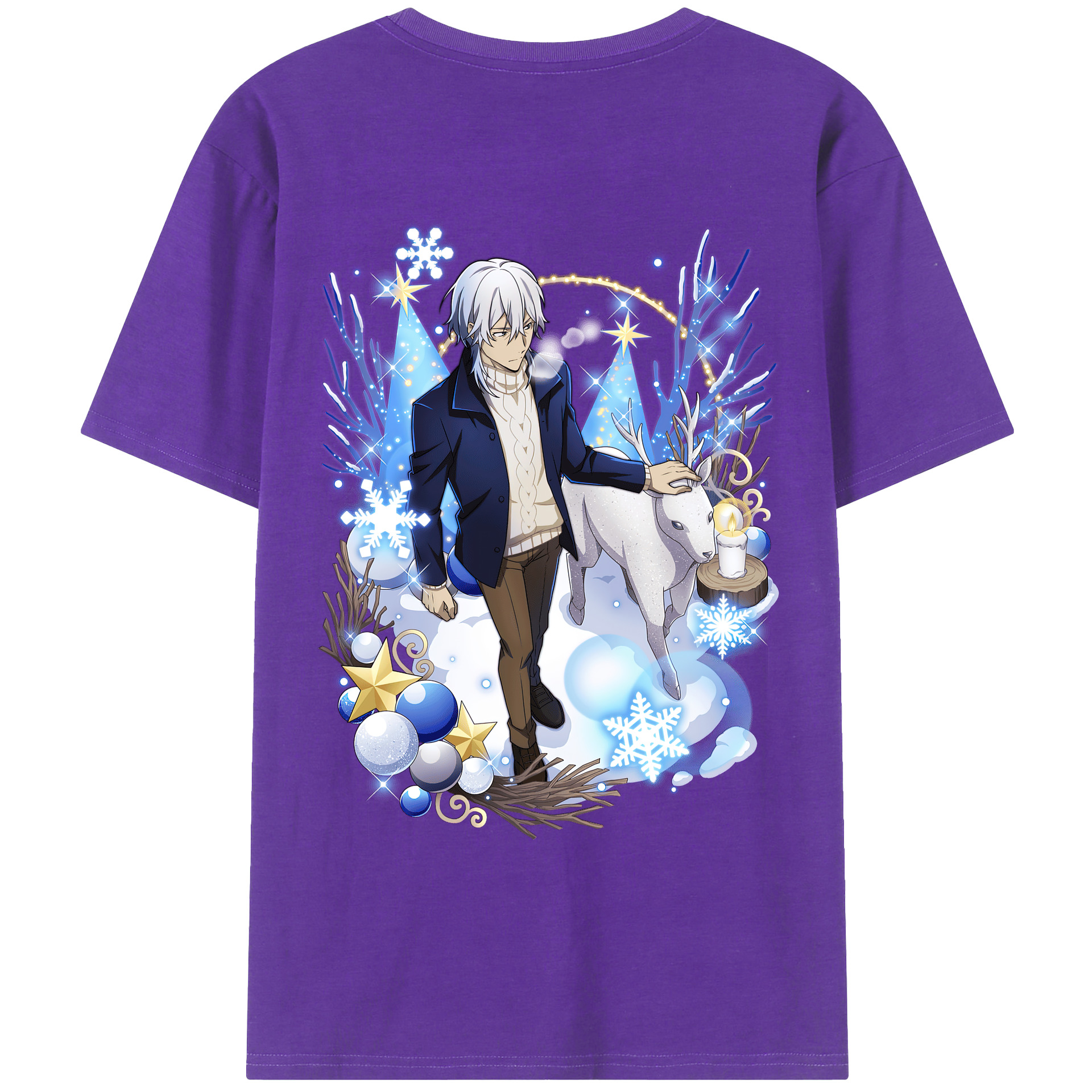 （画像用） 文豪ストレイドッグス Bungo Stray Dogs 綿100％ メンズ半袖Tシャツ（バックプリント） 通気性