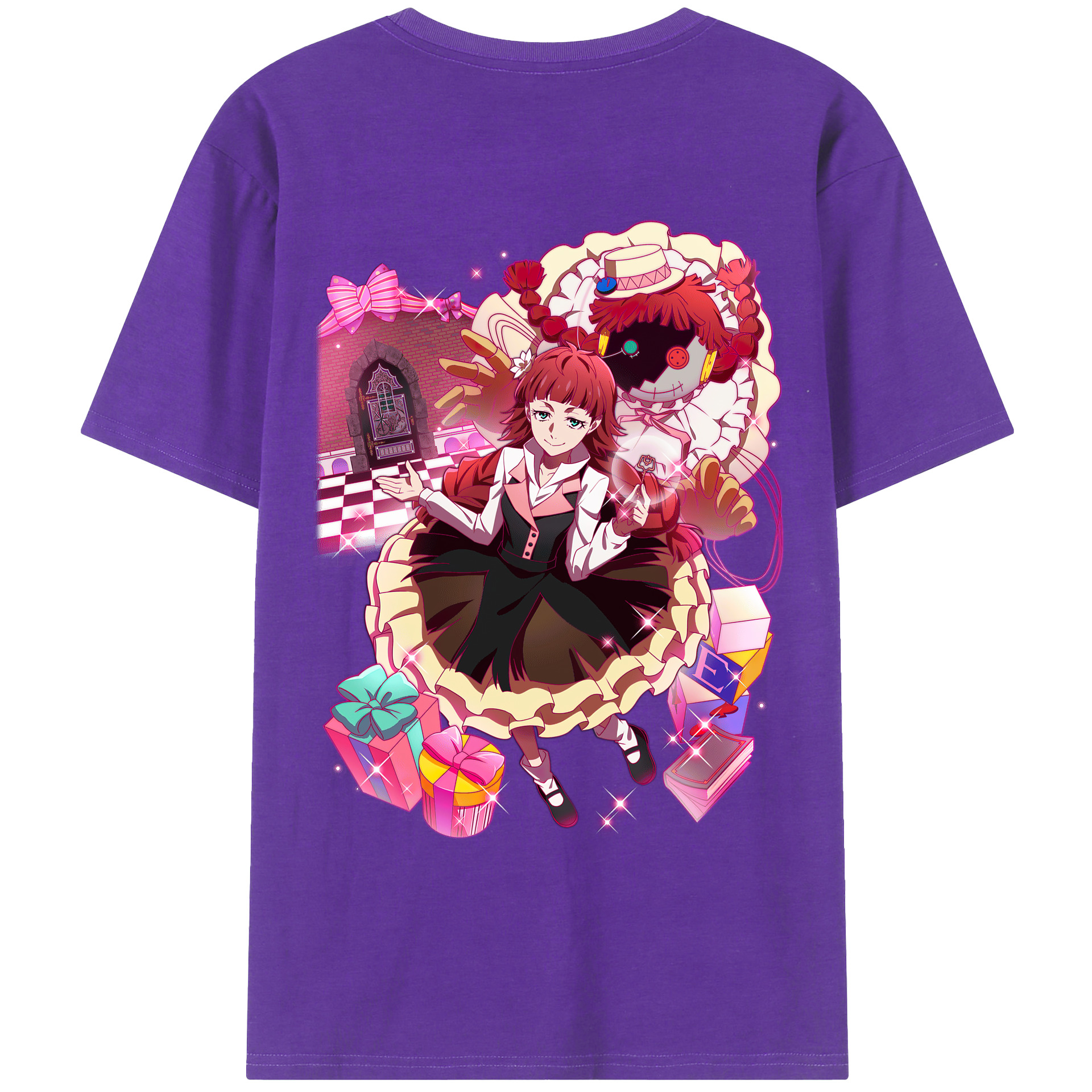 （画像用） 文豪ストレイドッグス Bungo Stray Dogs 綿100％ メンズ半袖Tシャツ（バックプリント） 通気性