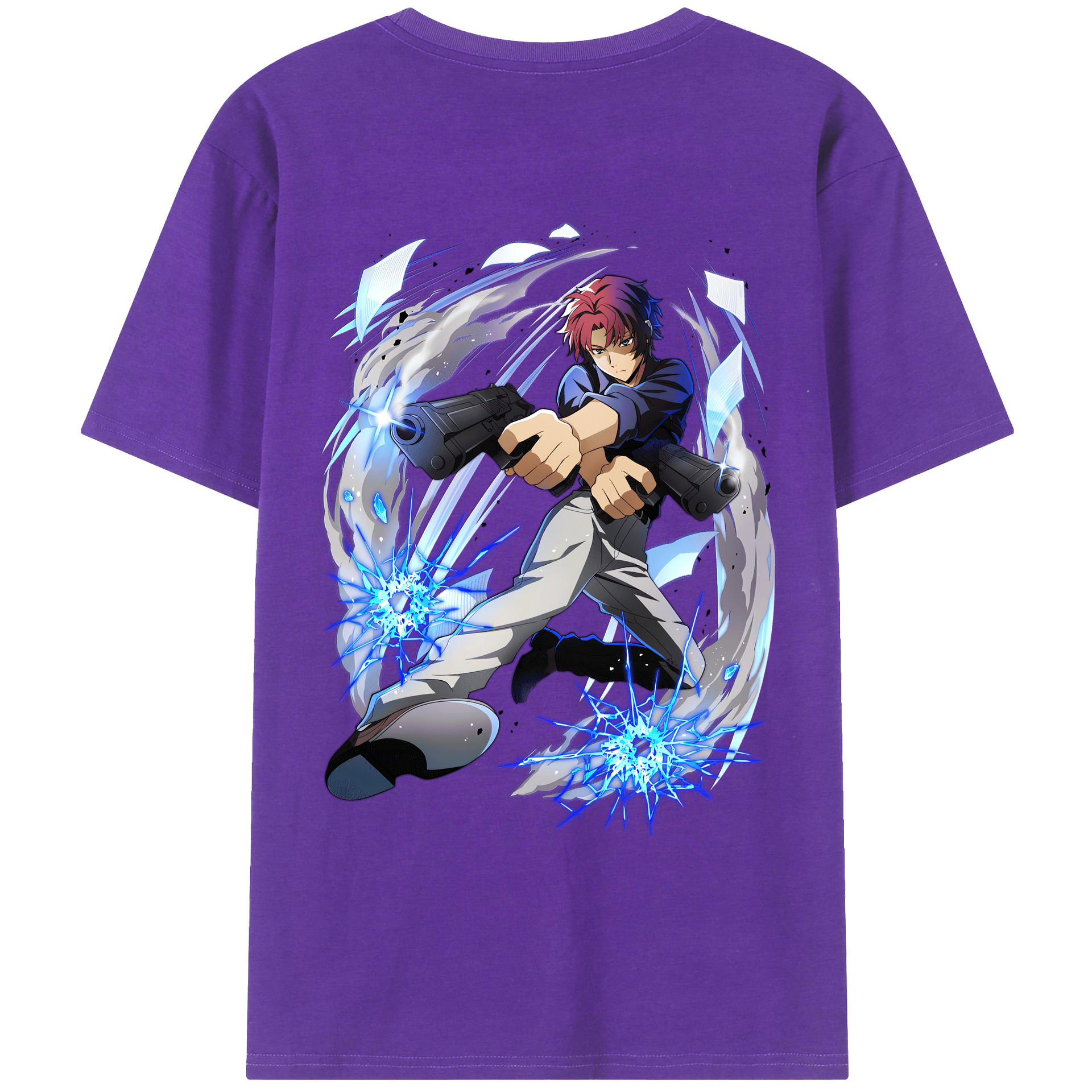 （画像用） 文豪ストレイドッグス Bungo Stray Dogs 綿100％ メンズ半袖Tシャツ（バックプリント） 通気性