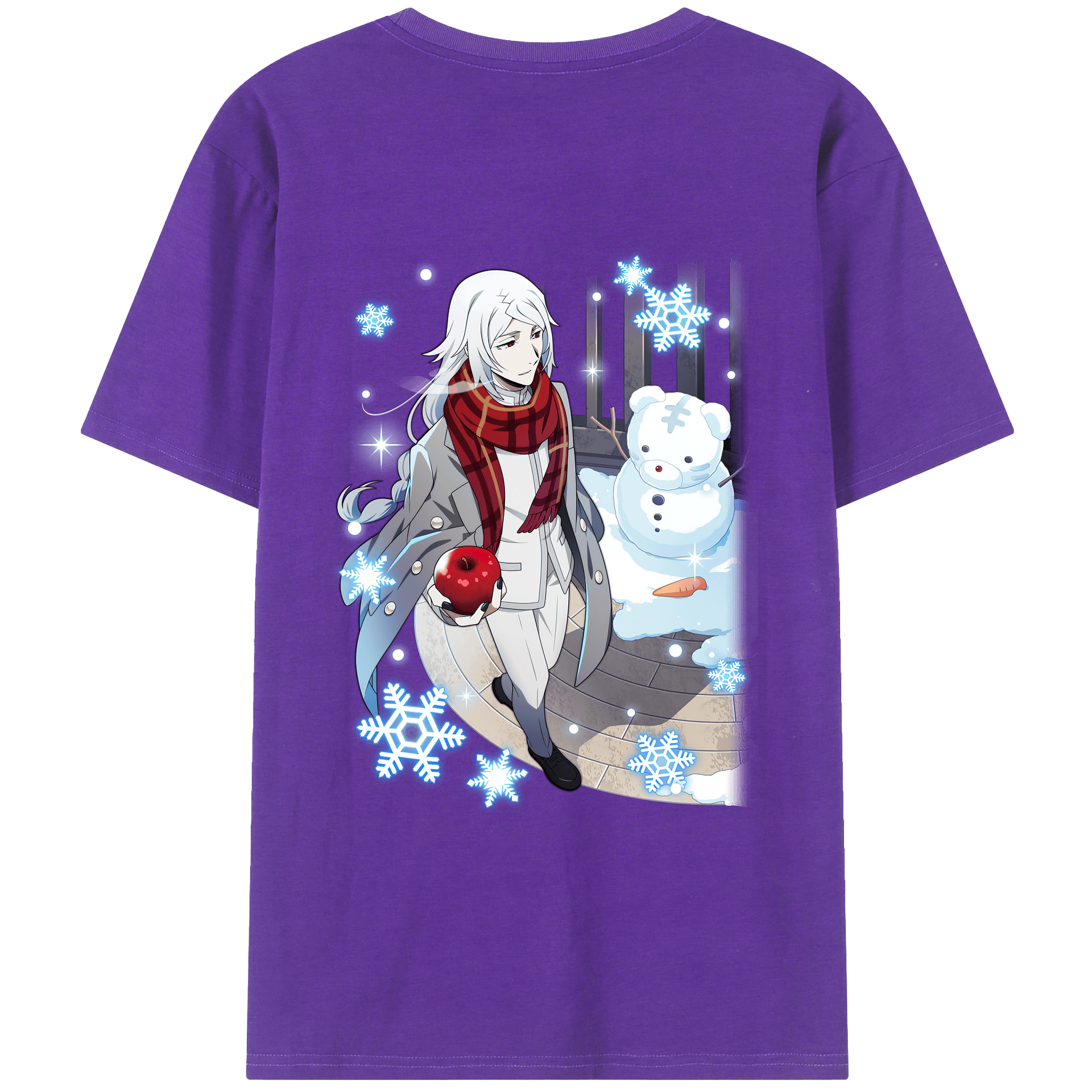 （画像用） 文豪ストレイドッグス Bungo Stray Dogs 綿100％ メンズ半袖Tシャツ（バックプリント） 通気性
