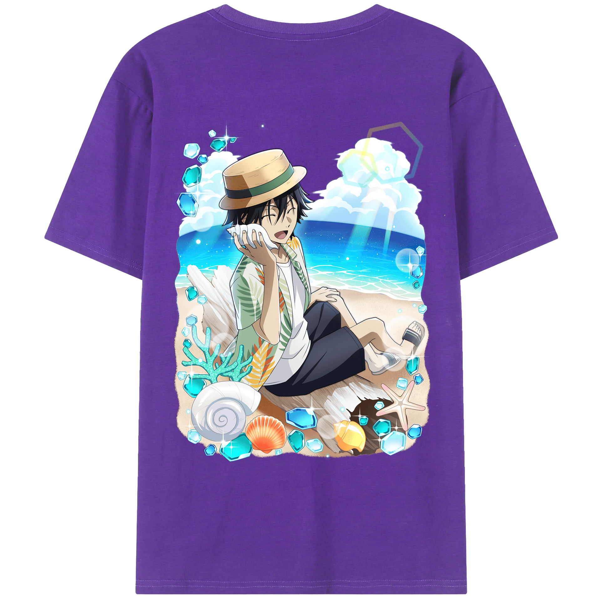 （画像用） 文豪ストレイドッグス Bungo Stray Dogs 綿100％ メンズ半袖Tシャツ（バックプリント） 通気性
