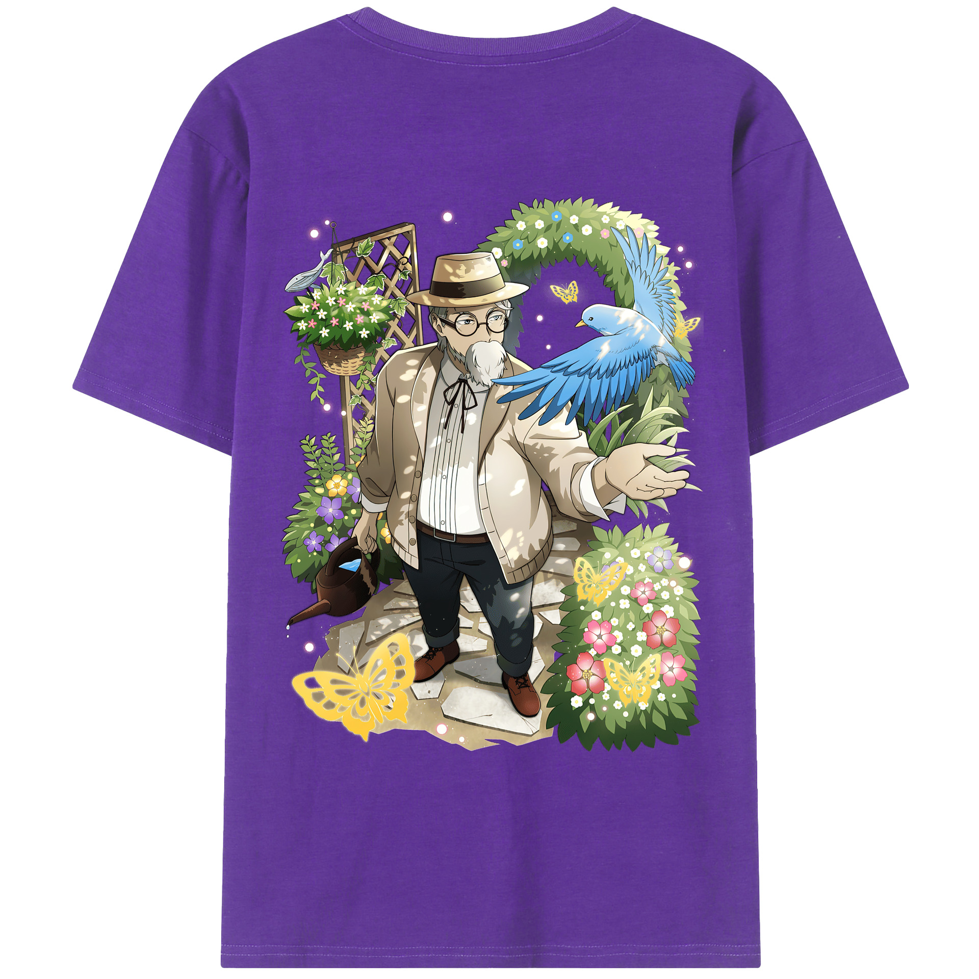 （画像用） 文豪ストレイドッグス Bungo Stray Dogs 綿100％ メンズ半袖Tシャツ（バックプリント） 通気性