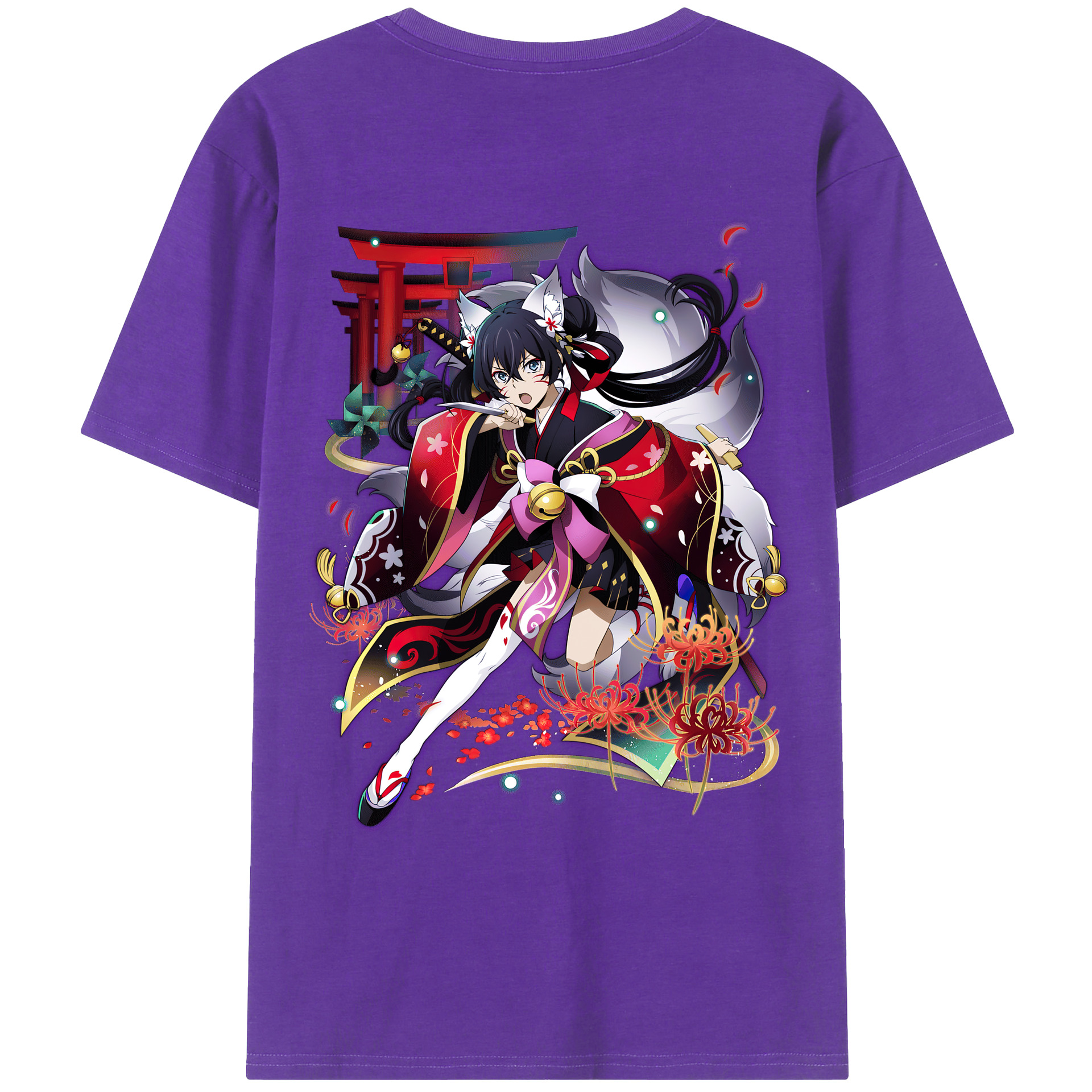 （画像用） 文豪ストレイドッグス Bungo Stray Dogs 綿100％ メンズ半袖Tシャツ（バックプリント） 通気性
