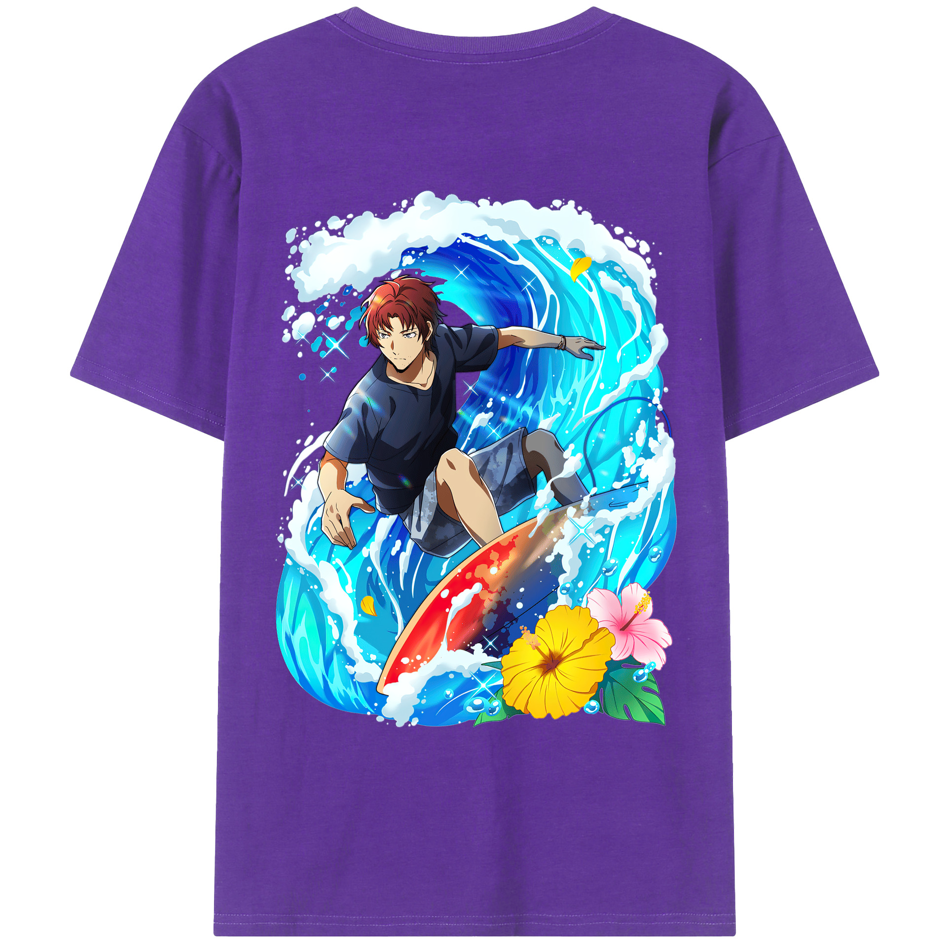（画像用） 文豪ストレイドッグス Bungo Stray Dogs 綿100％ メンズ半袖Tシャツ（バックプリント） 通気性
