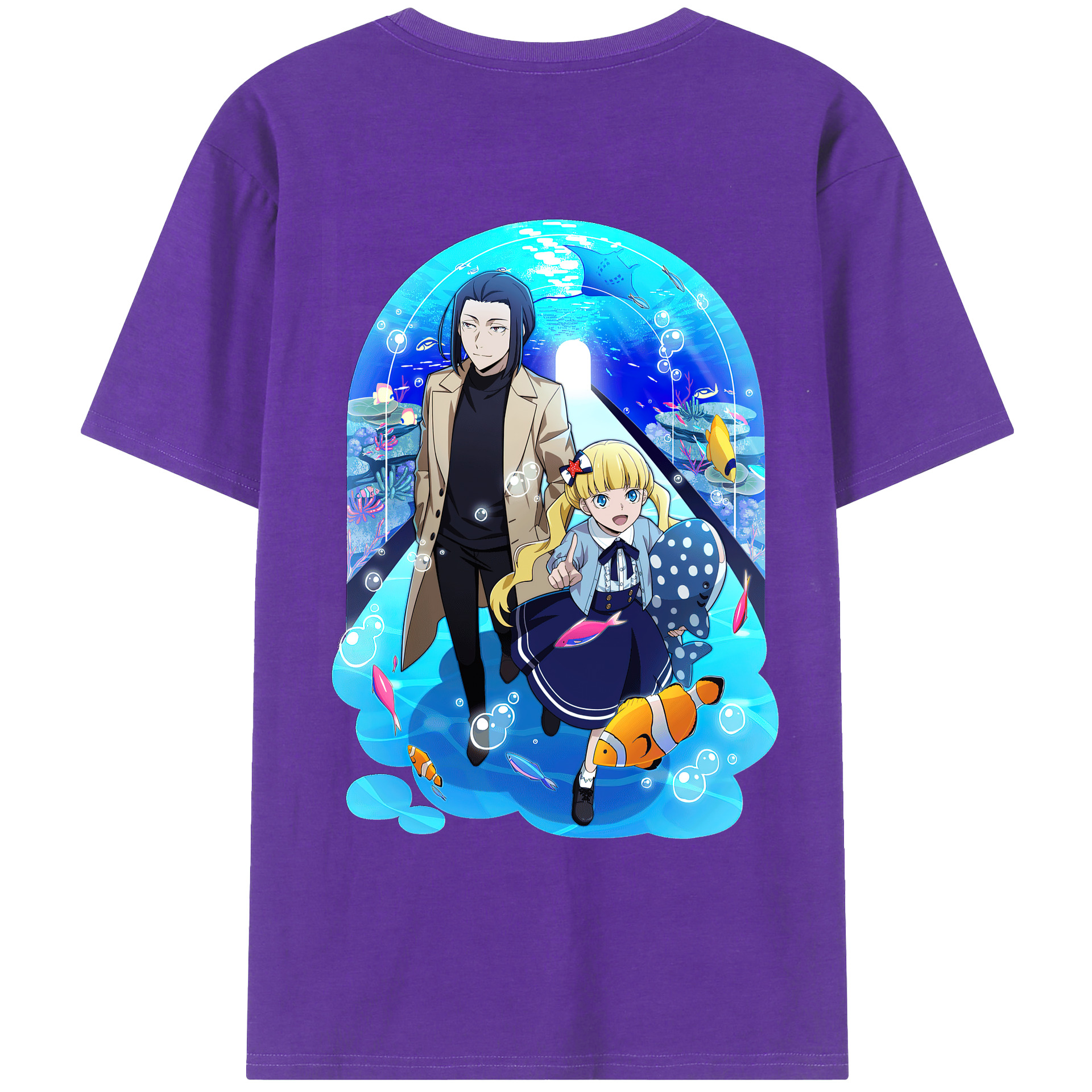 （画像用） 文豪ストレイドッグス Bungo Stray Dogs 綿100％ メンズ半袖Tシャツ（バックプリント） 通気性