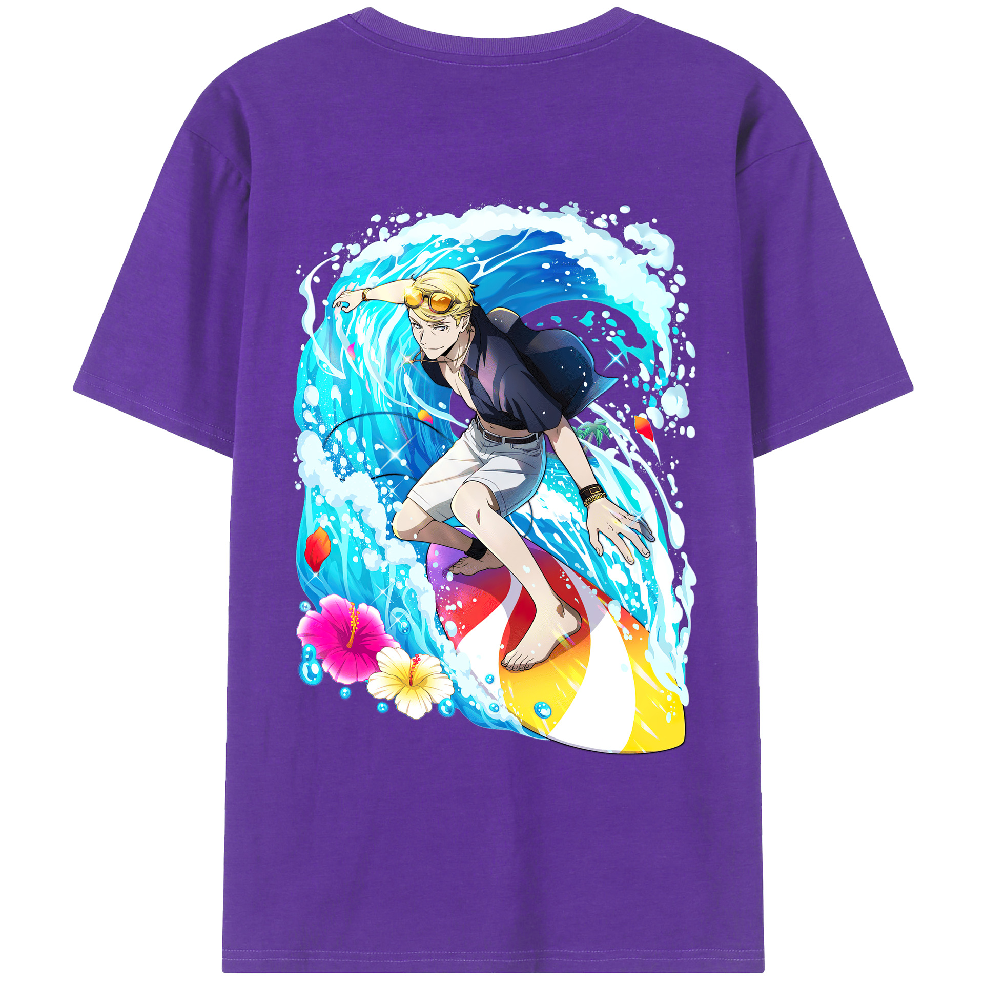 （画像用） 文豪ストレイドッグス Bungo Stray Dogs 綿100％ メンズ半袖Tシャツ（バックプリント） 通気性