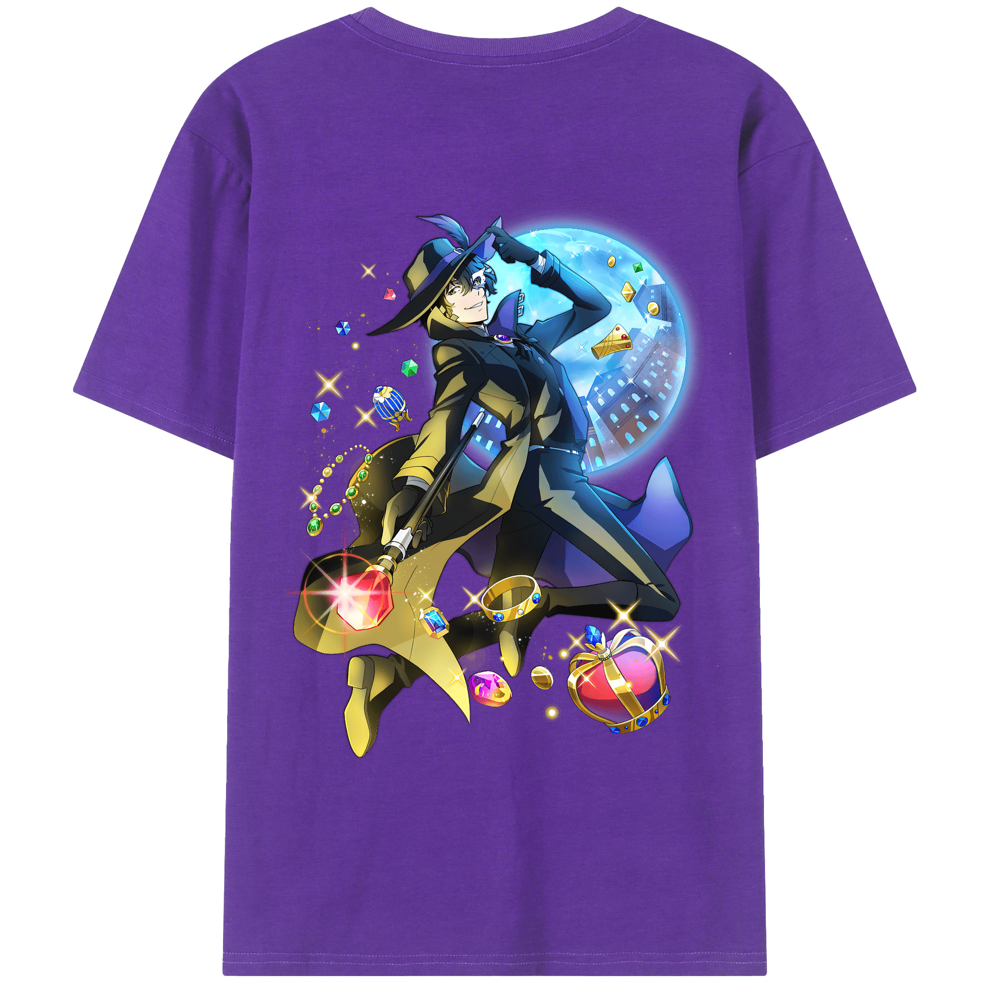 （画像用） 文豪ストレイドッグス Bungo Stray Dogs 綿100％ メンズ半袖Tシャツ（バックプリント） 通気性