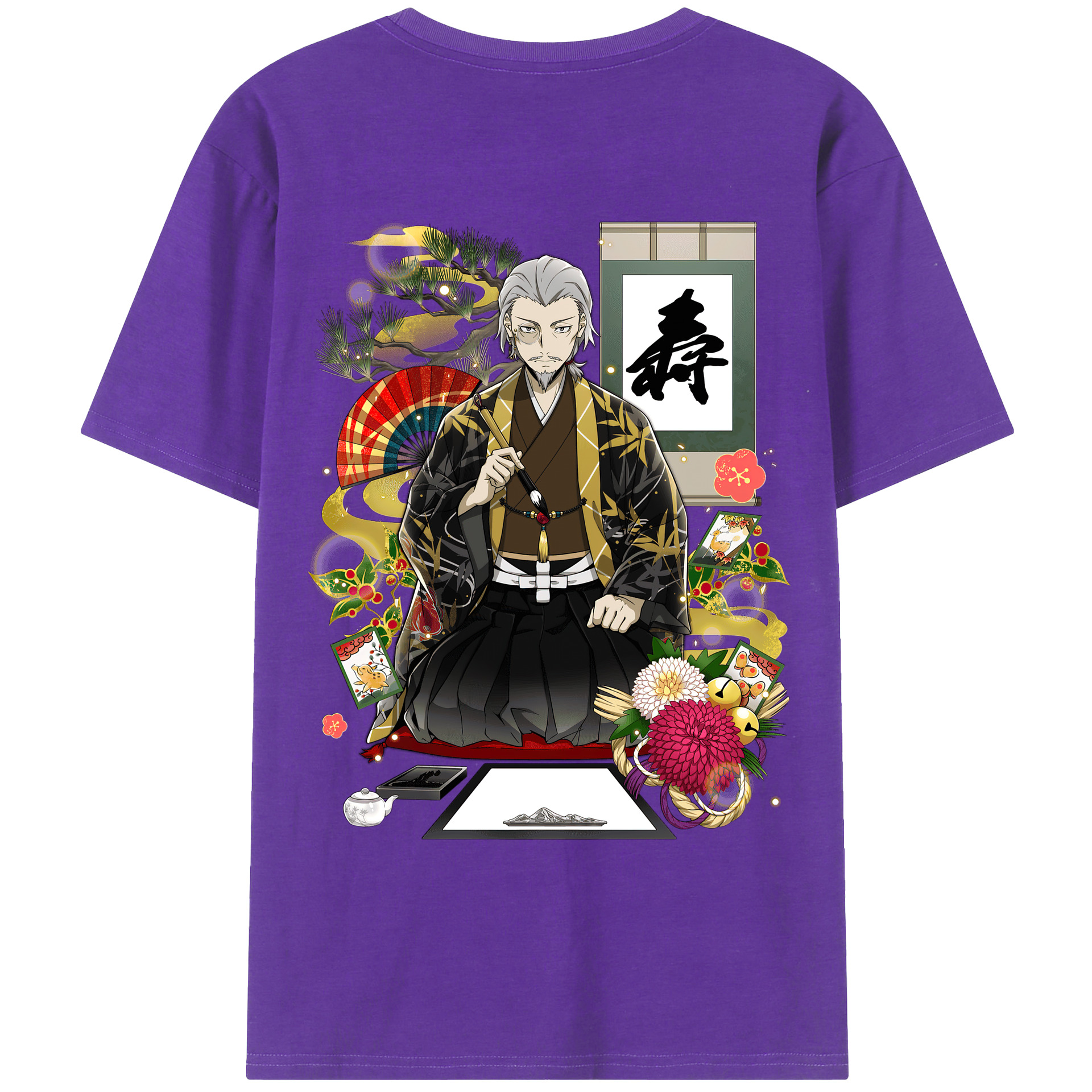 （画像用） 文豪ストレイドッグス Bungo Stray Dogs 綿100％ メンズ半袖Tシャツ（バックプリント） 通気性