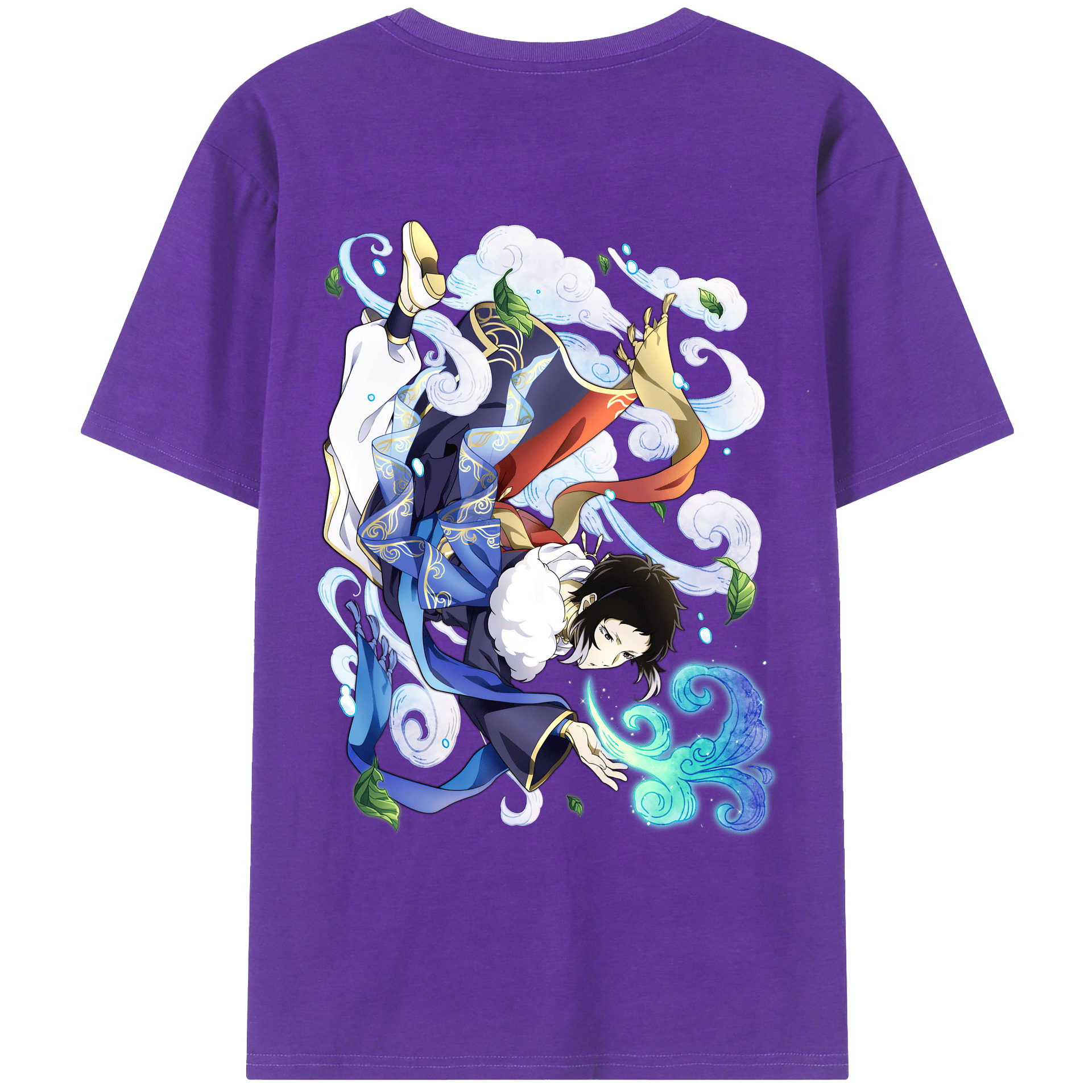（画像用） 文豪ストレイドッグス Bungo Stray Dogs 綿100％ メンズ半袖Tシャツ（バックプリント） 通気性