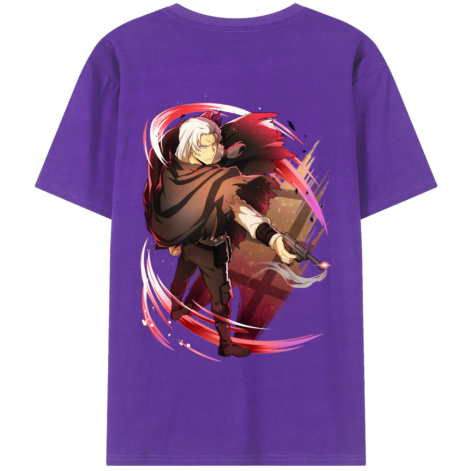（画像用） 文豪ストレイドッグス Bungo Stray Dogs 綿100％ メンズ半袖Tシャツ（バックプリント） 通気性