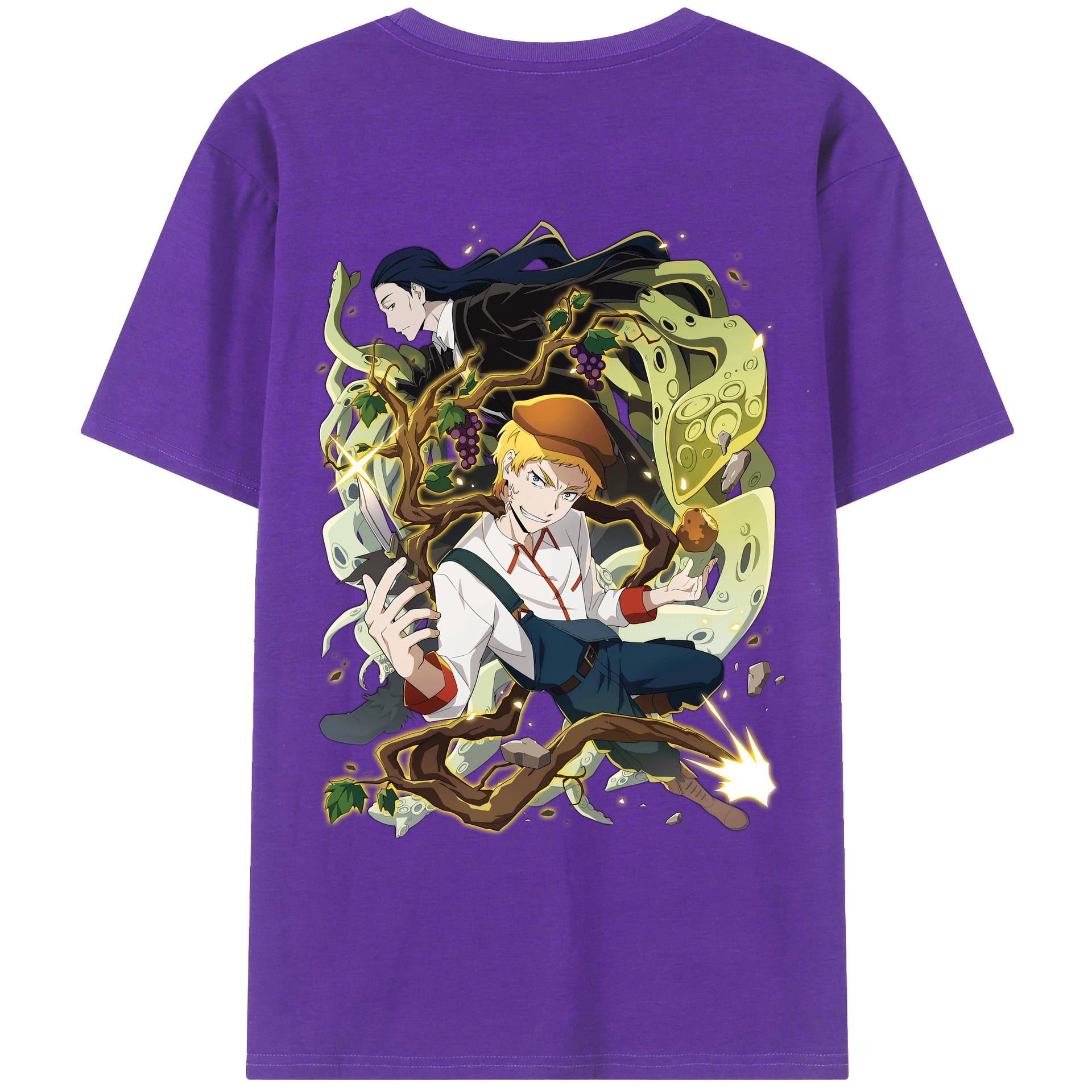（画像用） 文豪ストレイドッグス Bungo Stray Dogs 綿100％ メンズ半袖Tシャツ（バックプリント） 通気性