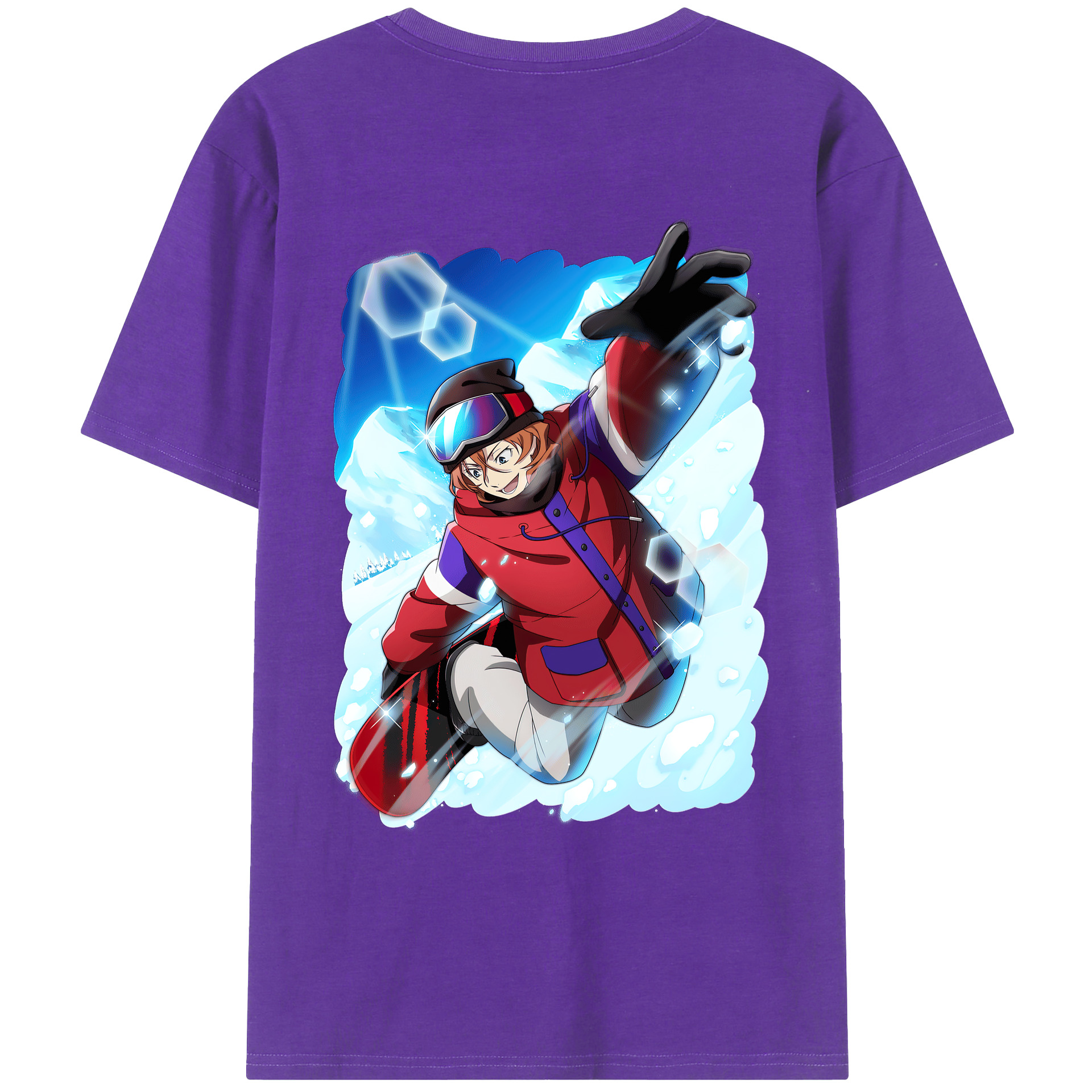 （画像用） 文豪ストレイドッグス Bungo Stray Dogs 綿100％ メンズ半袖Tシャツ（バックプリント） 通気性